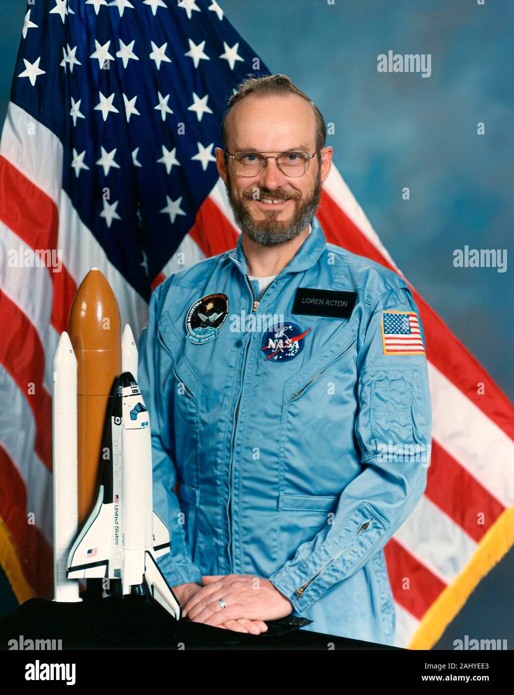 Official portrait of Payload Specialist Loren Acton (STS-51-F, Space Shuttle Challenger, July 29-August 6 1985) Stock Photo