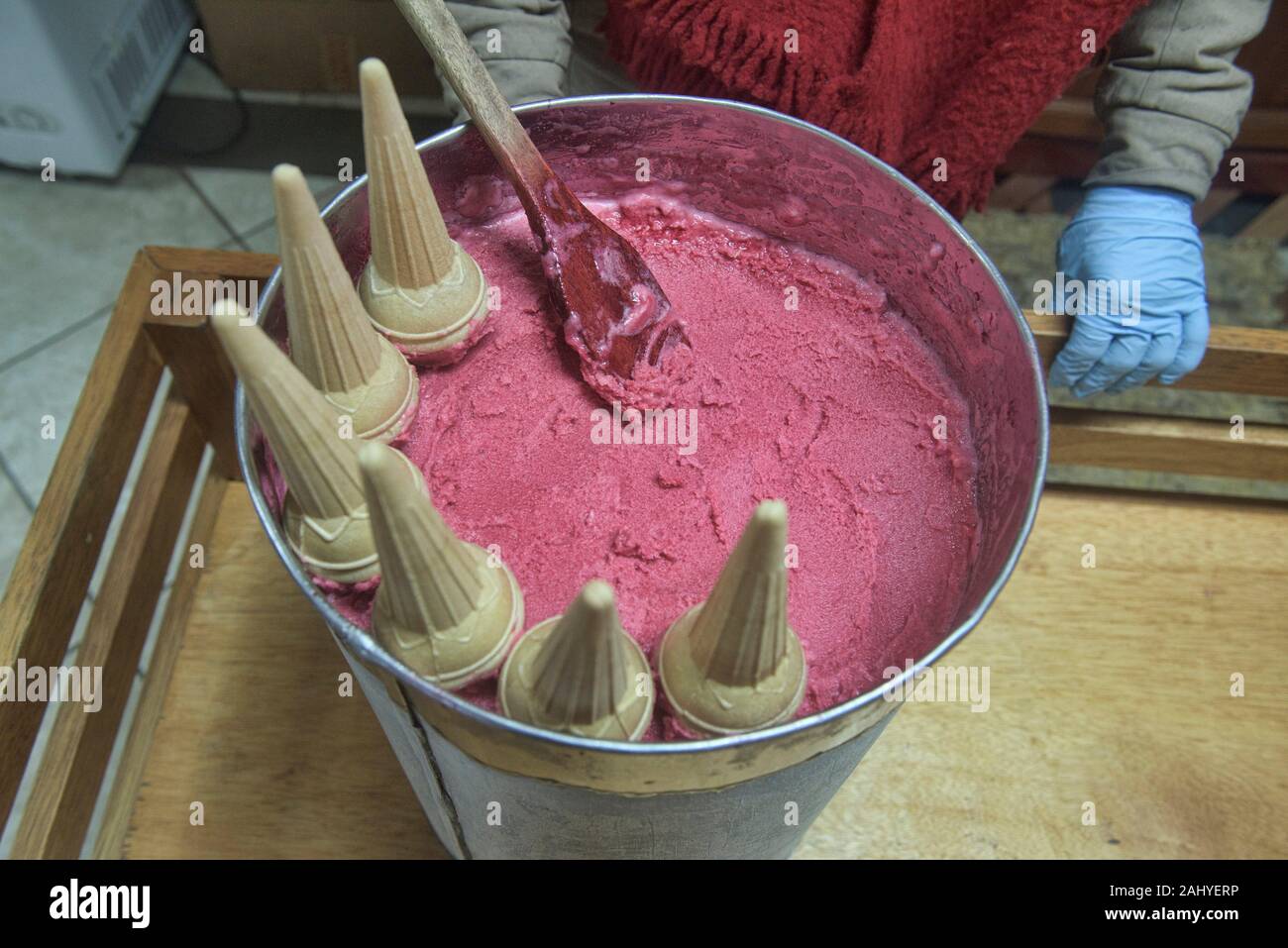 Ice cream made with Chimborazo ice, Urbina, Ecuador Stock Photo Alamy