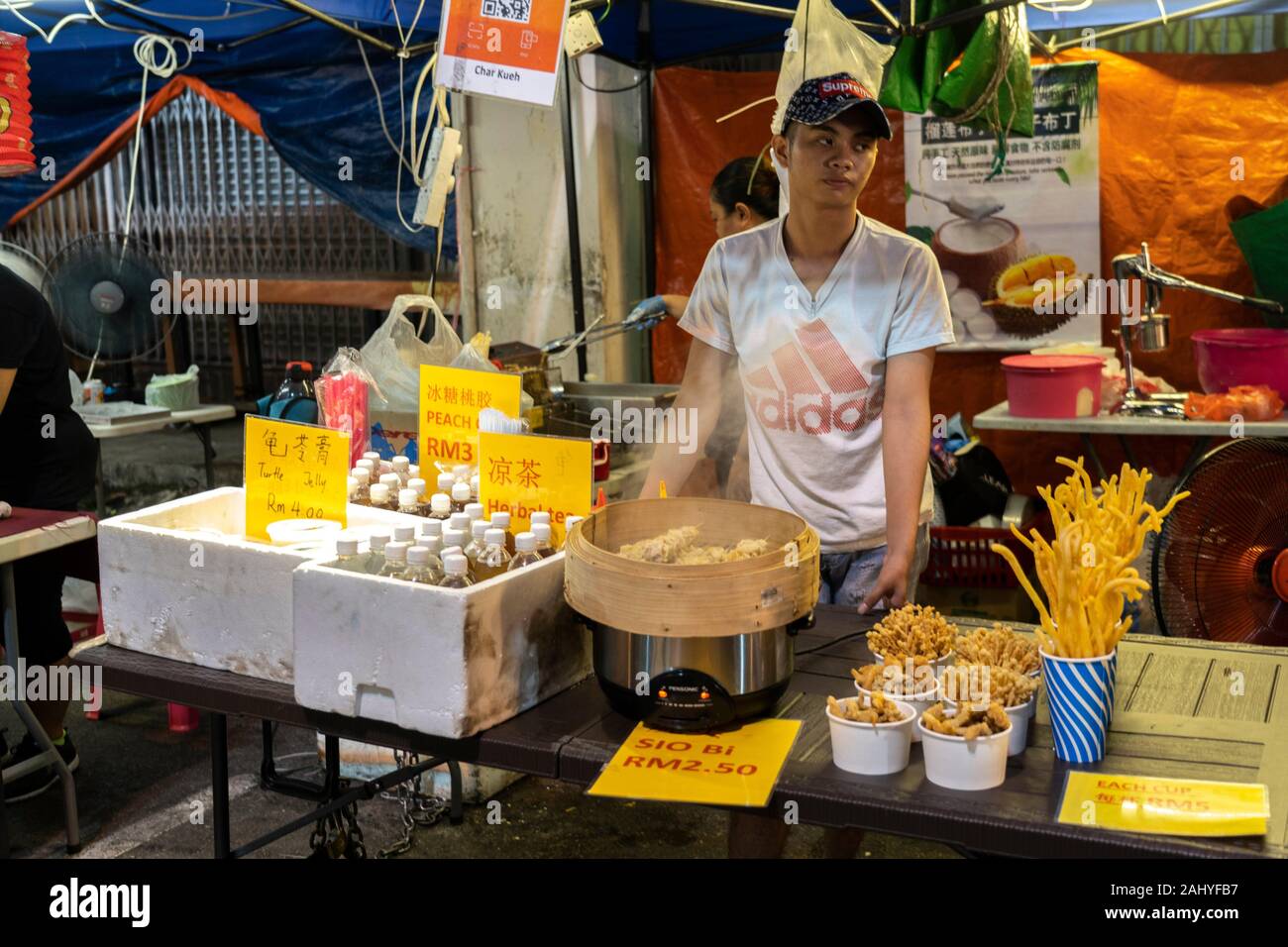 Foodstall at the Kuching Intercultural Mooncake Festival, Sarawak, Malaysia Stock Photo