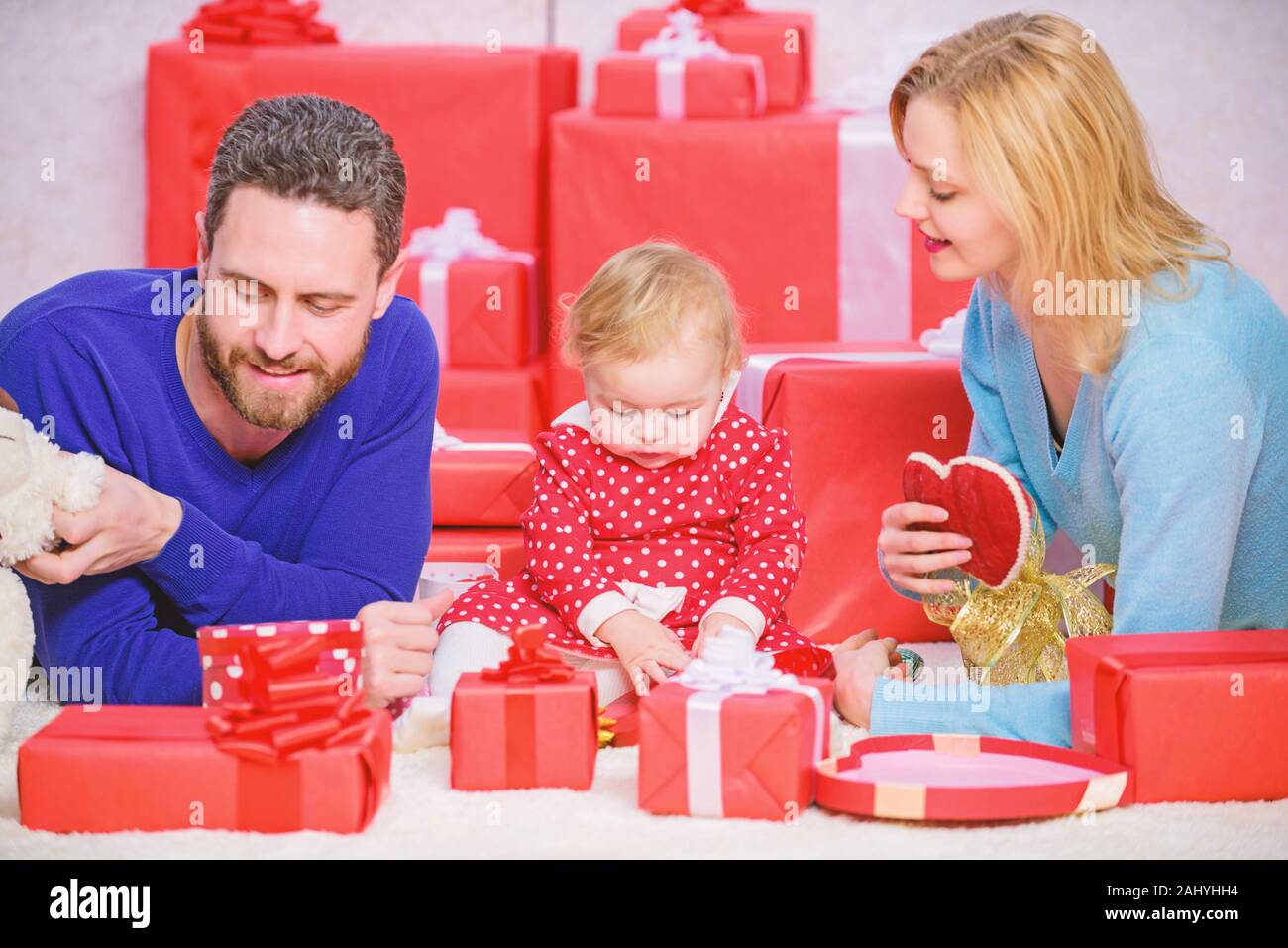 Family Celebrate Their Love Romantic Couple In Love And Baby Girl