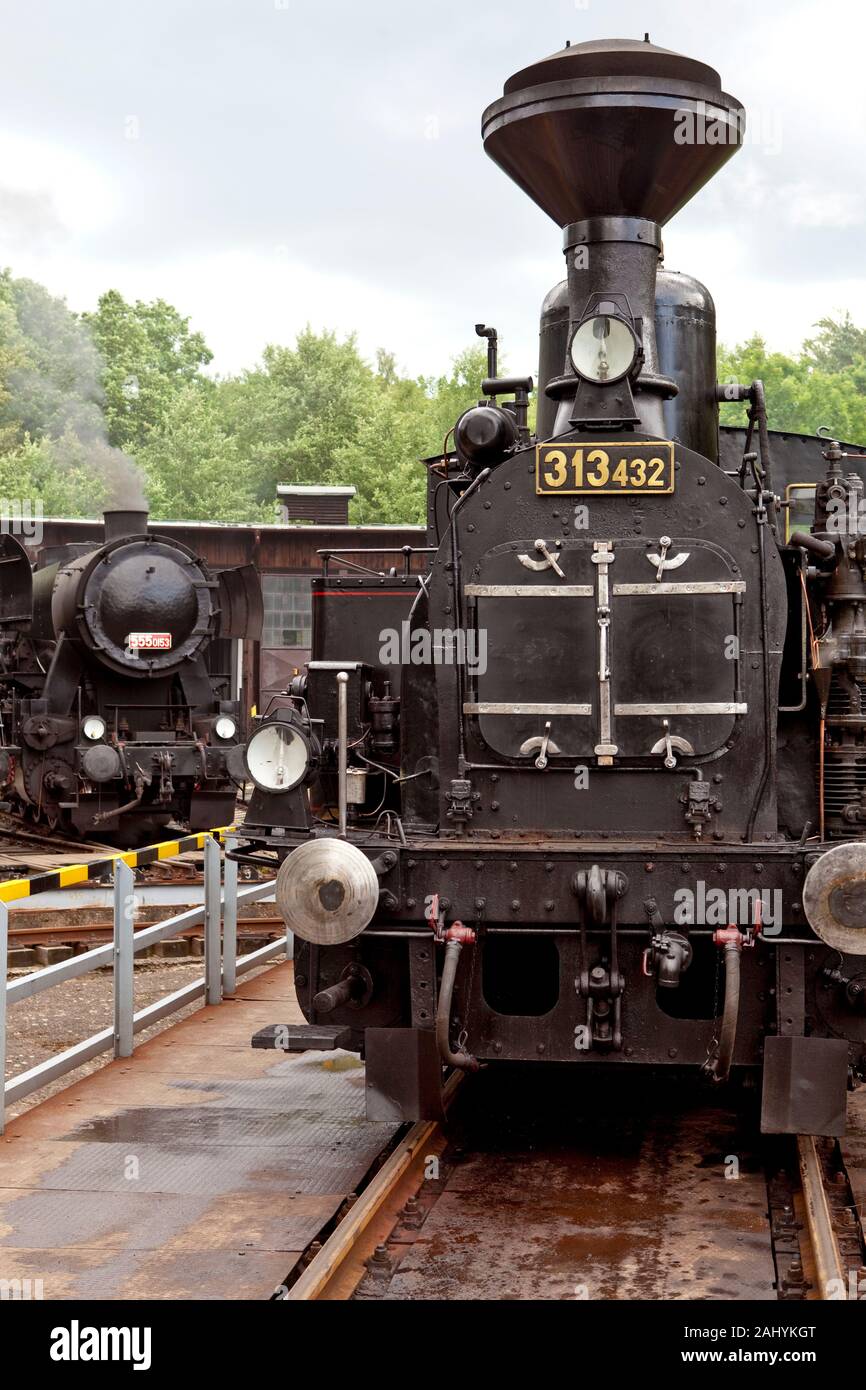 czech republic - historic steam locomotives Stock Photo