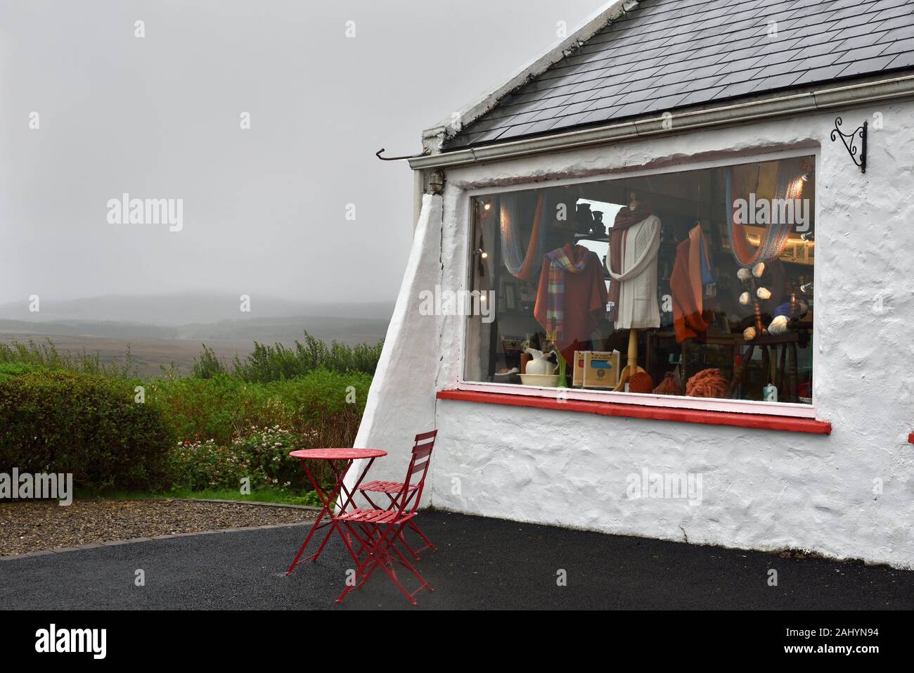 ´´Cottage Handcrafts´´, Irish knitwear & crafts shop, Moyard, Connemara, County Galway, Republic of Ireland, North-western Europe. Stock Photo