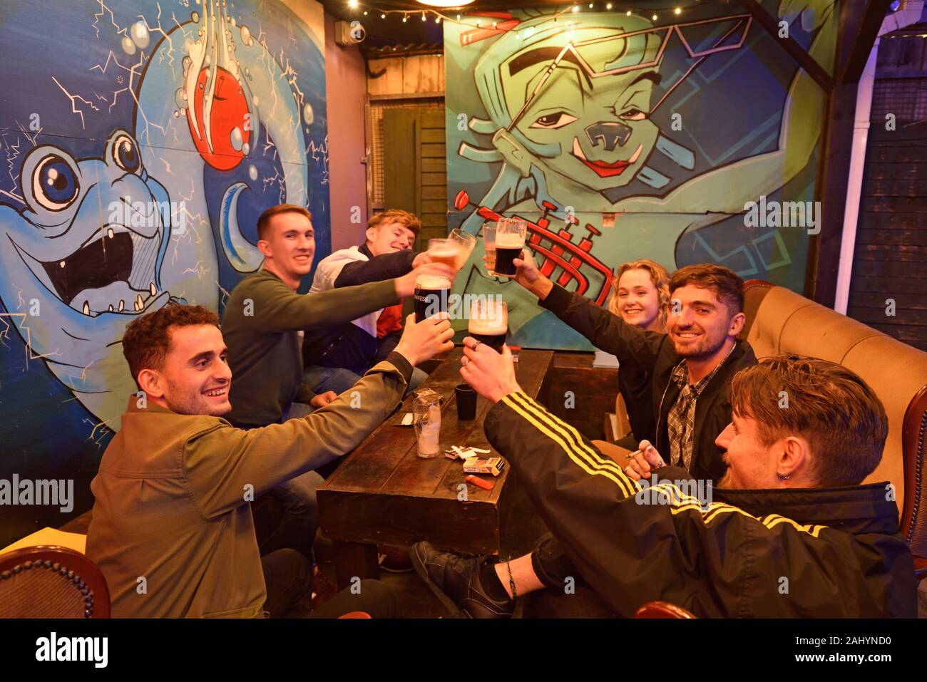beer garden of Carroll´s on Dominick Street, Galway, Connemara, County