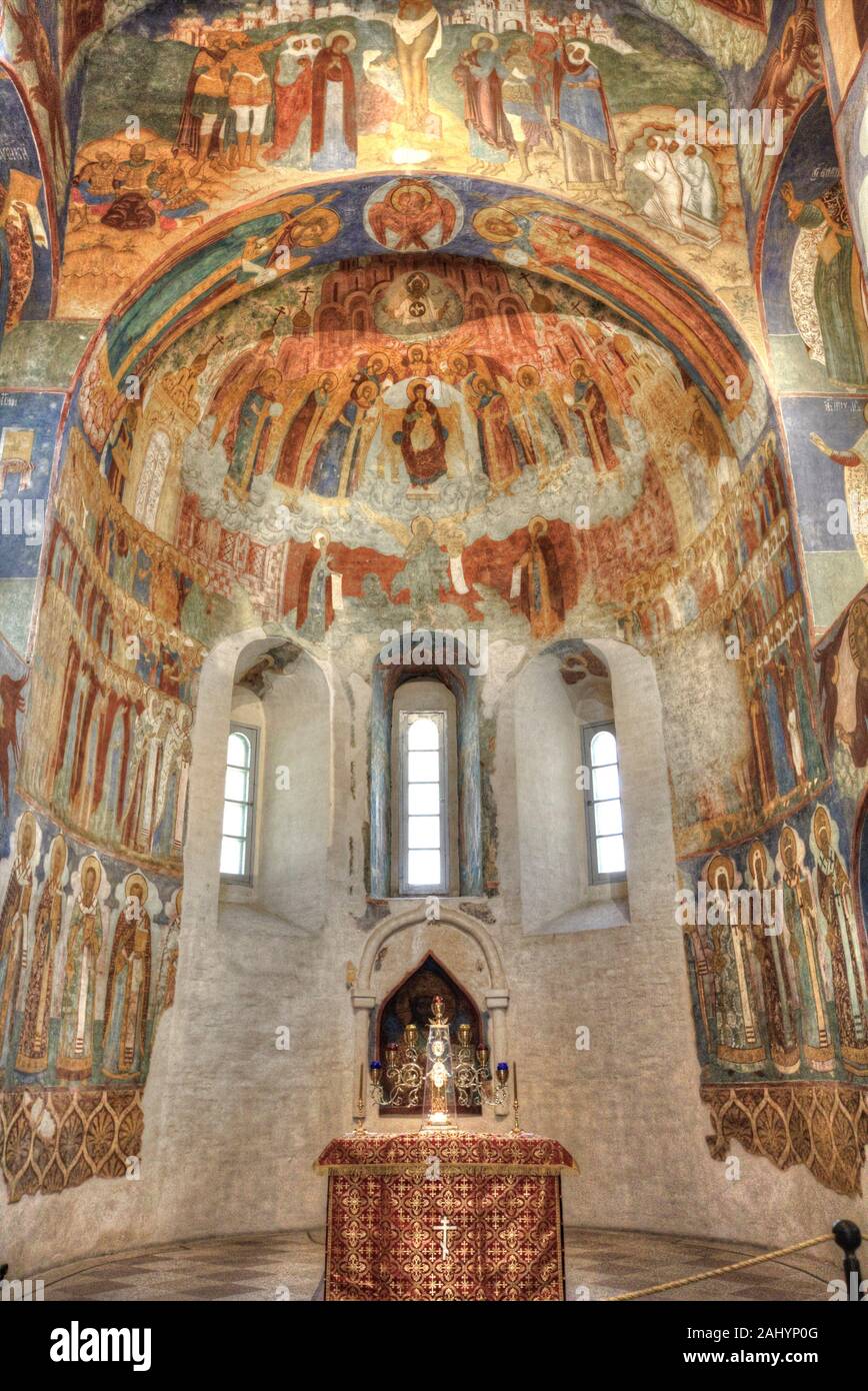 Frescoes, Transfiguration Cathedral, Monastery of St Euthymius, UNESCO World Heritage Site, Suzdal, Vladimir Oblast, Russia Stock Photo