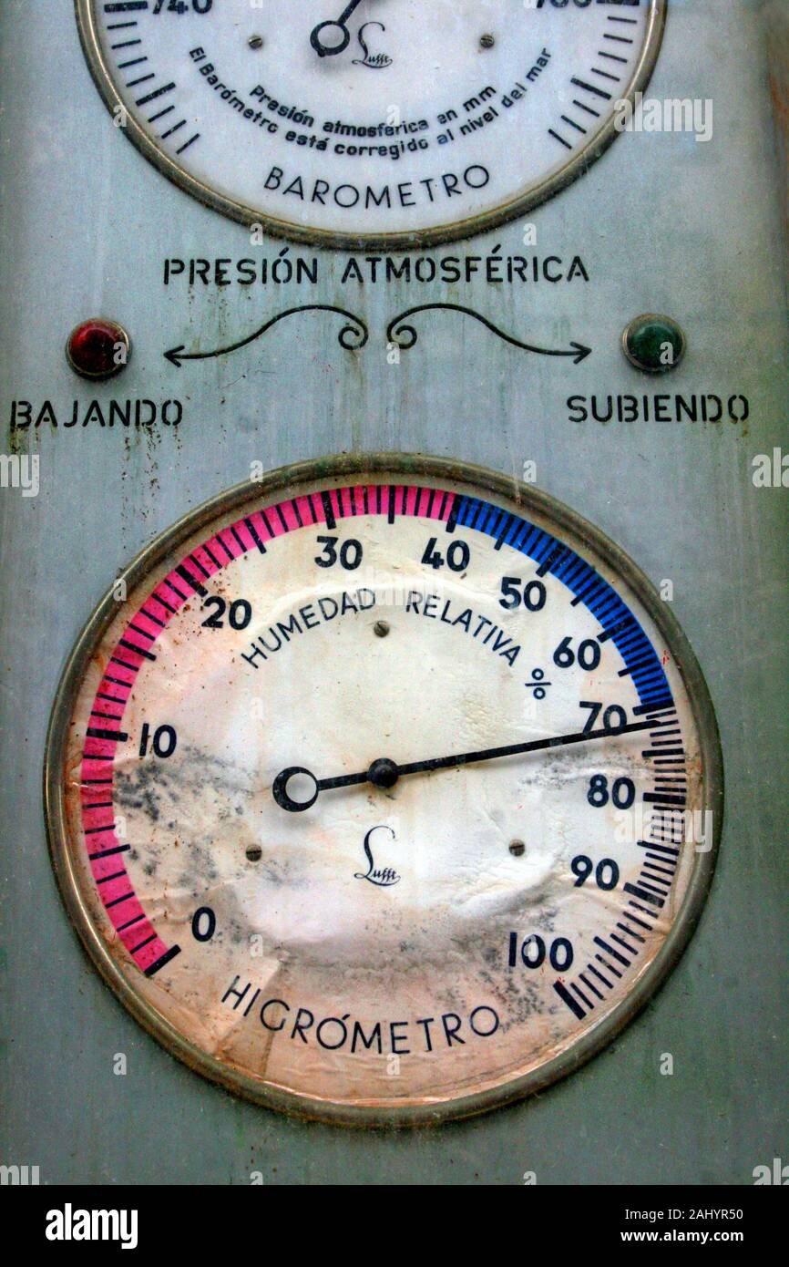 hygrometer and barometer Stock Photo Alamy