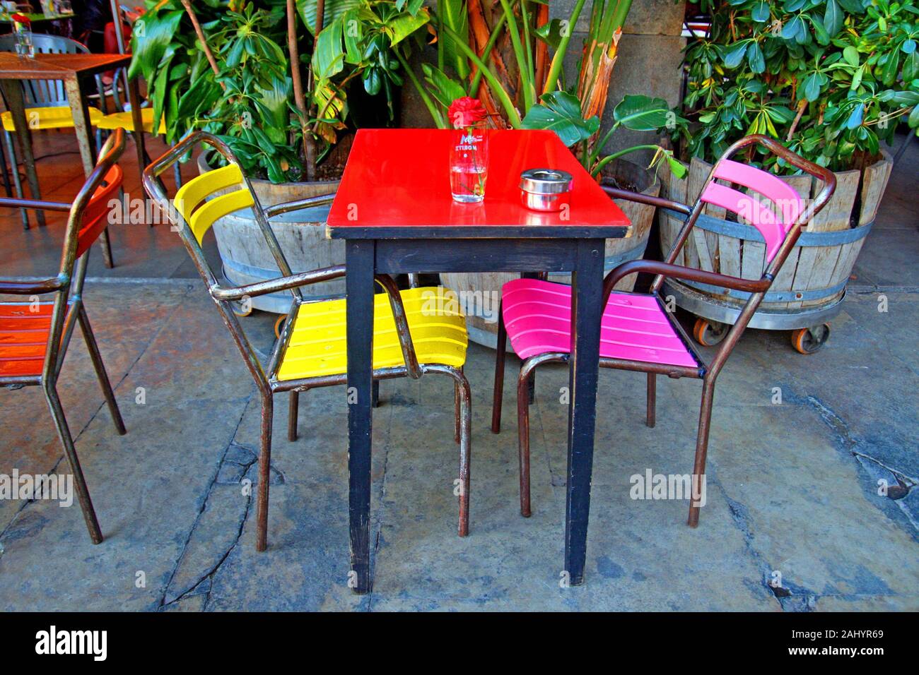 Chairs And Table Plaza Real Gothic Quarter Barcelona