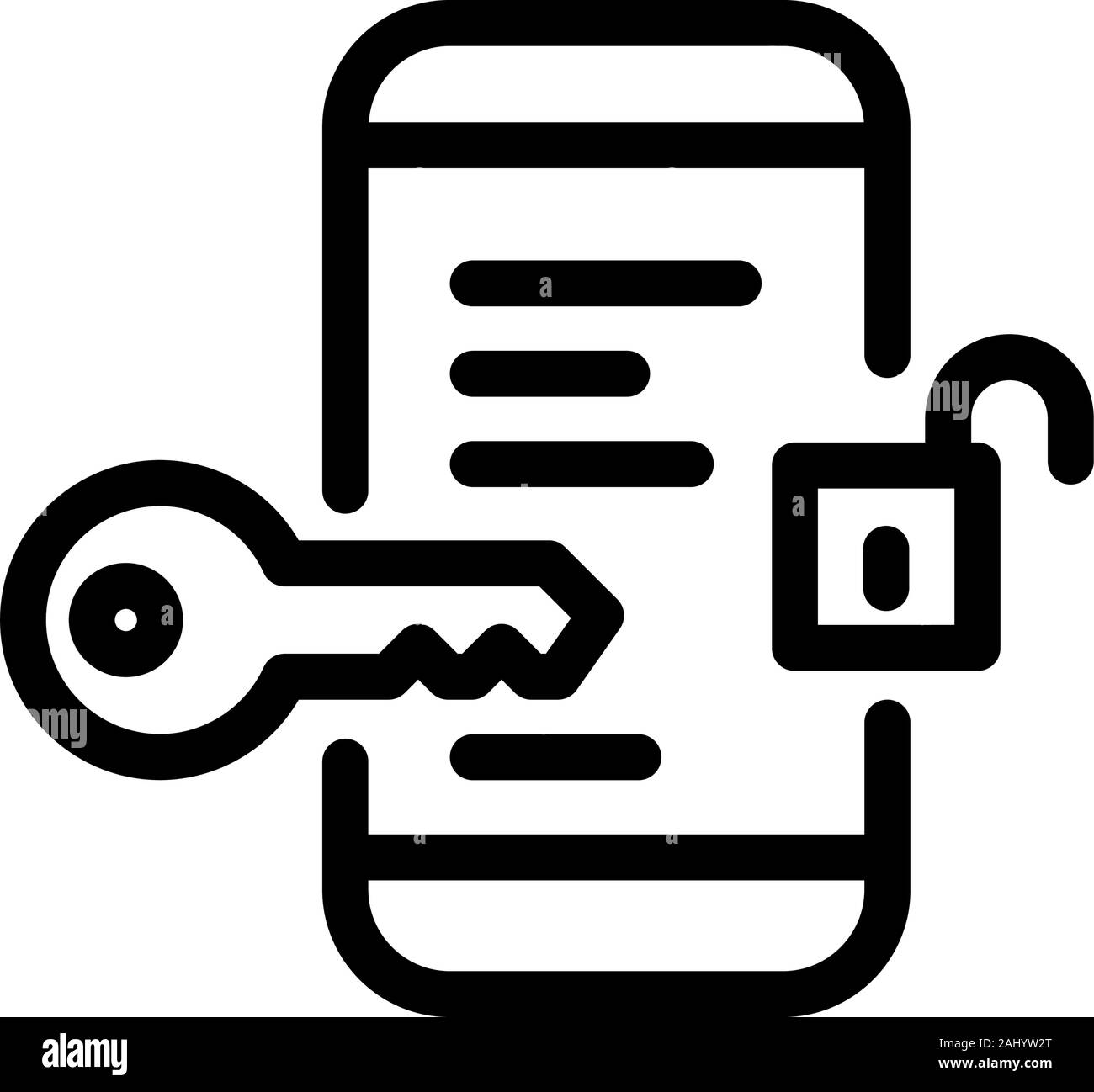 Mobile Security Icon. Vector icons on a white background. Trendy linear icon. Icon for website and print. Logo, emblem, symbol. Interface element. Pix Stock Vector