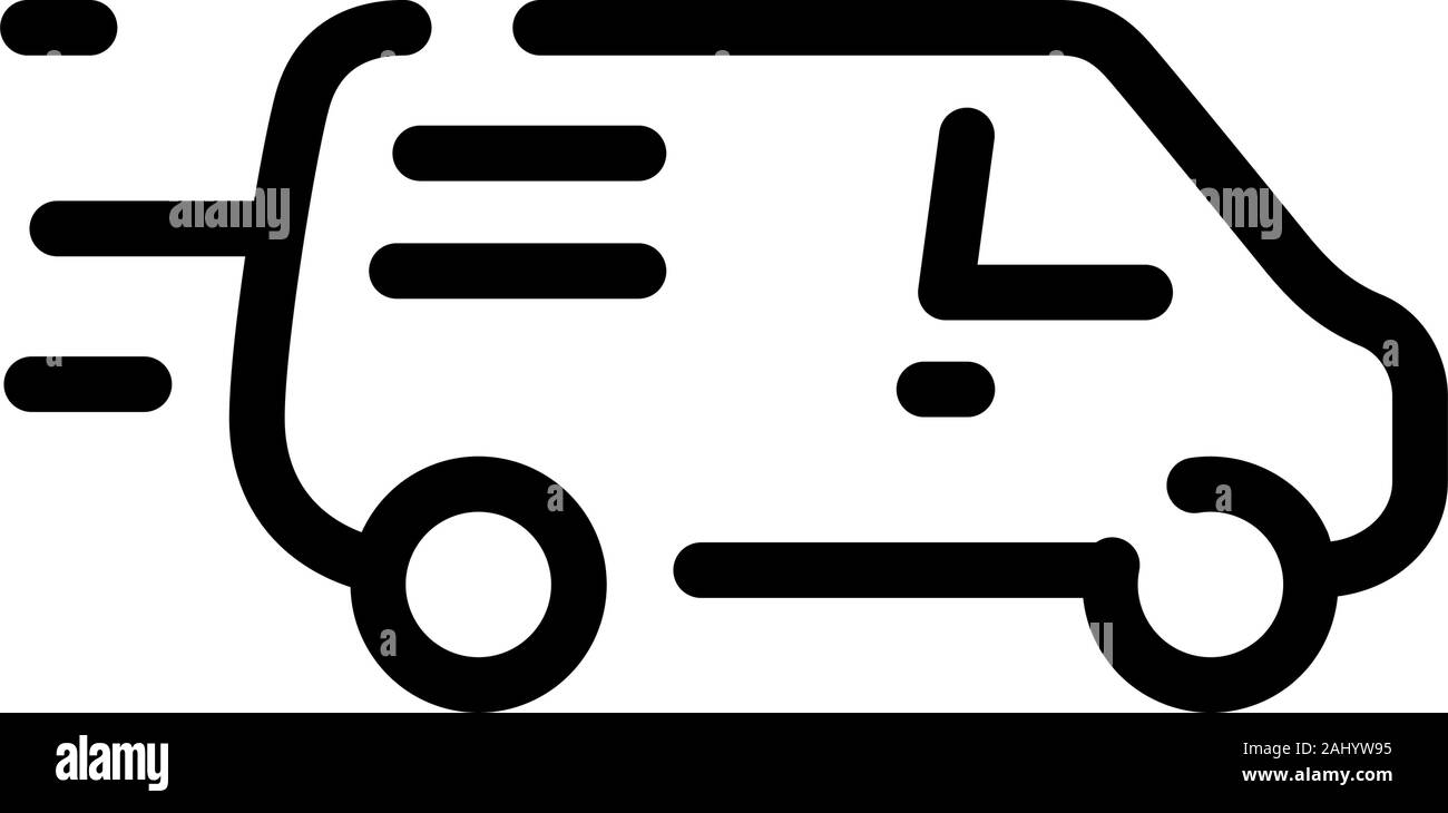 Car icon. Delivery of goods. Services of a cargo taxi. Vector icon isolated on white background. Fashionable linear icon. Icon for website and print. Stock Vector