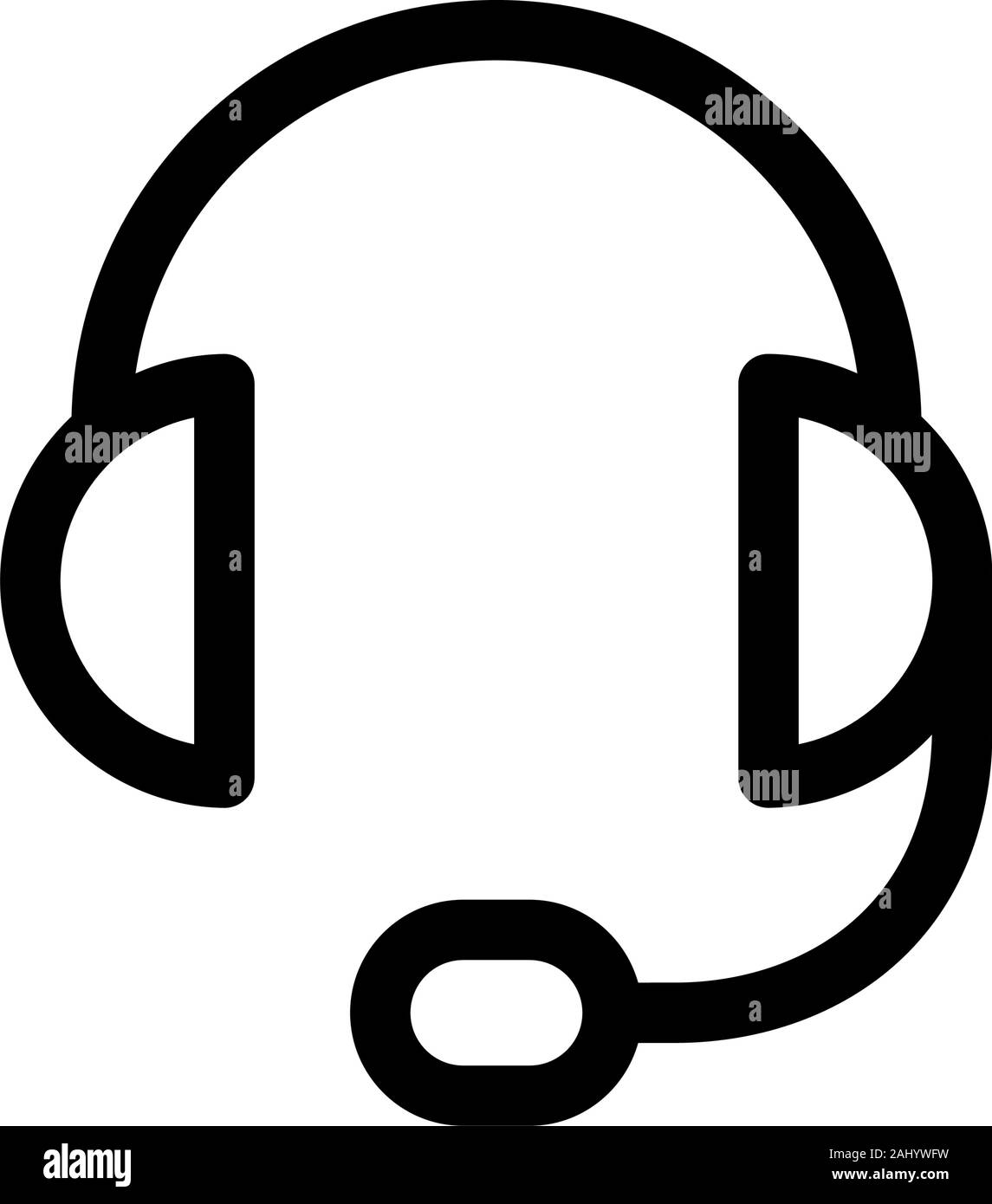 Headphone icon with microphone, support. Vector icons on a white