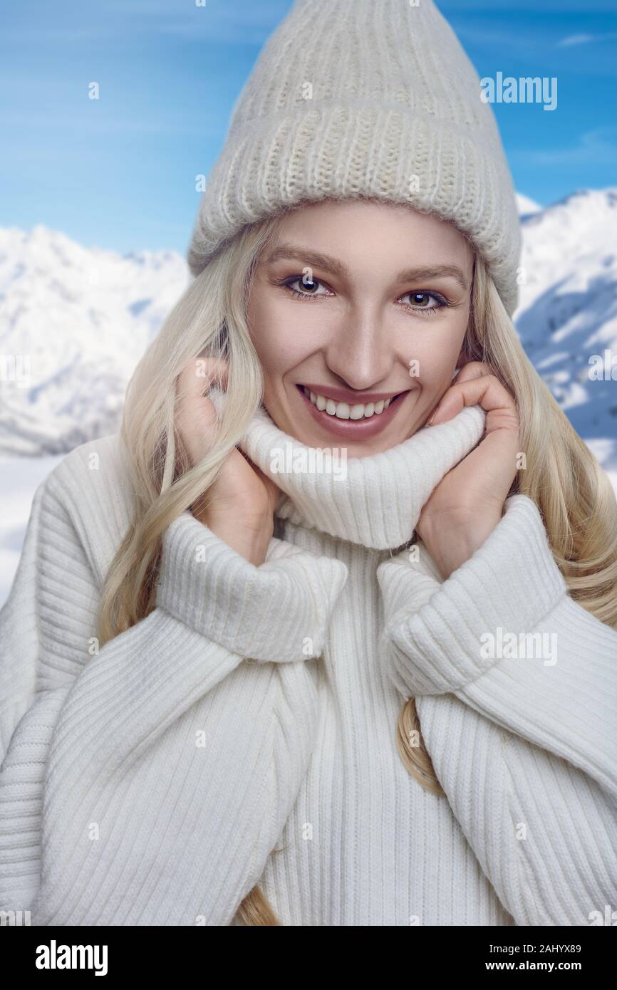 Woolen sweater with best sale cap