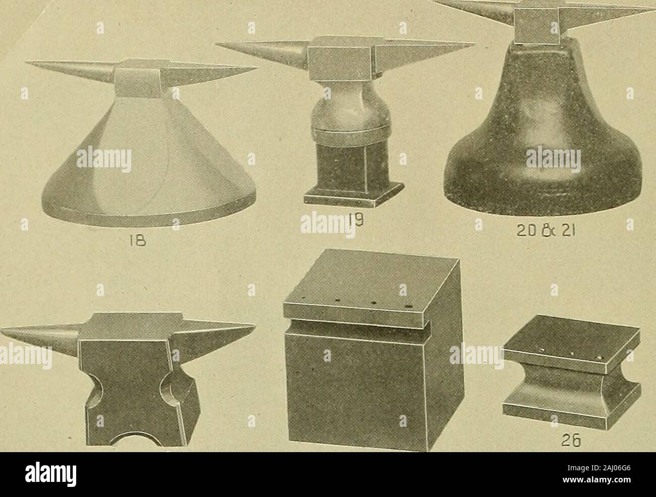 20th century catalogue of supplies for watchmakers, jewelers and kindred trades . ANVILS. Steel. No. 1. Anvil $0.35 2. nickel-plated 50 3. 25 4. nickel-plated 35 5. Hurn, 4-in 50 5N. 4 nickel-plated 70 6. 5 60 6N. 5 nickel-plated 80 7. and Stake 75 8. nickel-plated 90 9. 00 10. nickel-plated 75 Nos. 11 to 14, Square Anvils, polished face, ex-tra liard. No. 11.12.13.14.15.l(i.17. 1J41% ??2 Anvil, -in. square $0.40 li^-in. face.IK ?? . Itirlov I Acid Bottles see Classification B Alcohol Cups . .. .see Classification C Asjay Testers see Classification G *• I Adjusters, Movement. ?• M Asbestos - S Stock Photo
