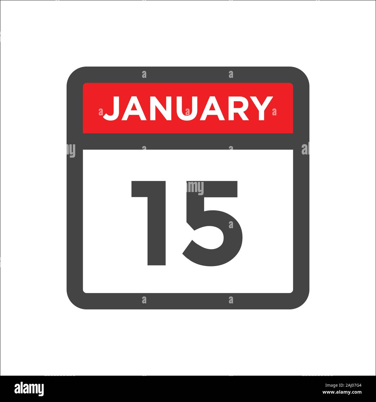 January 15 calendar icon w day of month Stock Vector Image & Art - Alamy