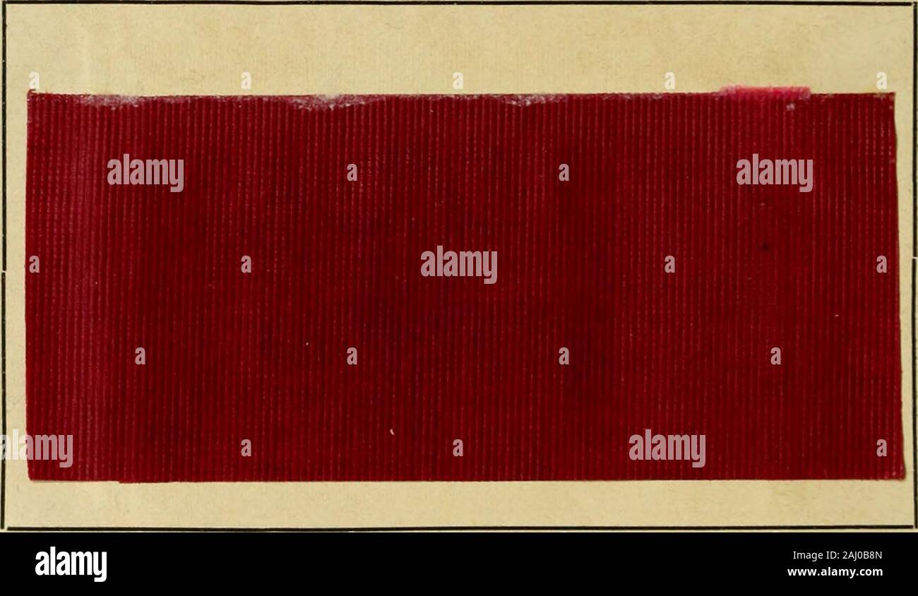 Elementary treatise on the finishing of white, dyed, and printed cotton goods . 47. Calico. 3/4 2°/20. Red not stiffened.. 48. Calico 3/4 20/20. Embossed for bookbindings. 53. Thickening for half white groundprints (soaped). 22.500 kilos Fine white wheat starch22.500 kilos Potato starch (farina fecula).300 litres Water. May be used as it is or diluted with waterin the proportion of 4 : 1, 3 : 1, 2 : 1, accordingto the fabric. Starch on machine pi. II, fig. 1 or 2.Dry in cylinder drying machine, fig. 22, page 123,damp, batch and lightly calender. THE VARIOUS PROCESSES OF FINISHING. 363 54. Thic Stock Photo