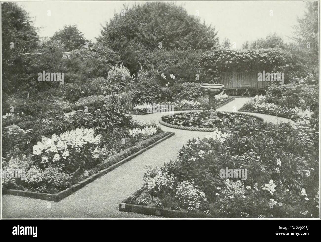 Beautiful gardens in America . From a photograph by Mii M- II. Xorthcnd ?0-erloch, Wenham, Mass. J. A. Burnham, Esq. PLATE 23 Stock Photo
