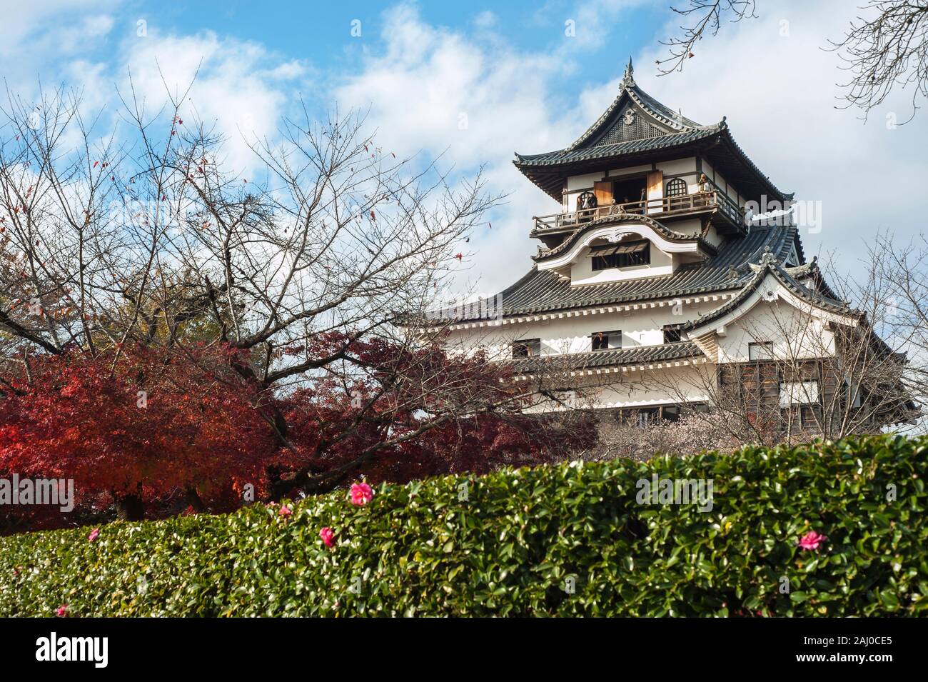 INUYAMA, JAPAN - NOV 24, 2016 - Autumn at Inuyama Castle, Aichi Prefecture, Japan. Inuyama is one of only twelve original castles in Japan. Stock Photo