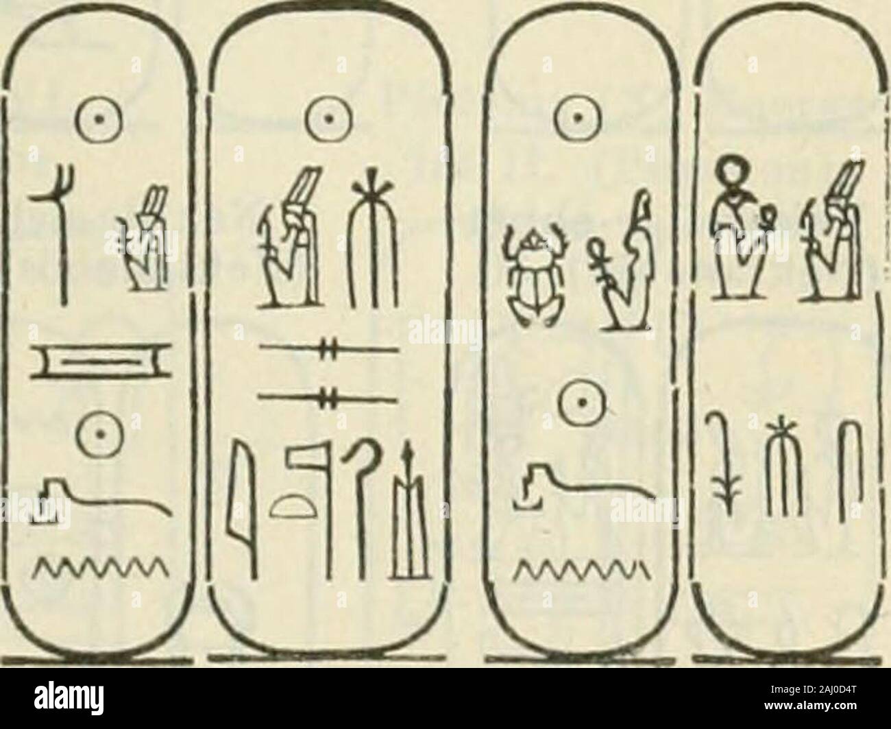 Egypt and the Sûdân; handbook for travellers . a I 1—I AAAAA/ III I 1 Q ^ r-^ e 0 r-&gt; s nfl^^ Ramses XII. (Lep.s., Shoslienk (Se.sonchis) I. 22.Ramses XIII.) 20. ^^ ,,,,,,, f ^ aaaaaa V .. vA f| .!= 2iJ. o Q ^ Osorkdii I. 22. ^ l!ekenranf (Bocchoris).24.  ^ Takelothis I. 22. &gt; ^ ^^ ^=^ t ^y] Shabako (Sabakon). 25. I AW/W (1 S a^u 3 V. HIEROGLYPHICS. Royal Taharka (Tirhakah). 25. Psametik (Psam- Nekaw Psametik (Psam- metichos) I. 26. (Necho). 26. metichos) II. 26. Stock Photo