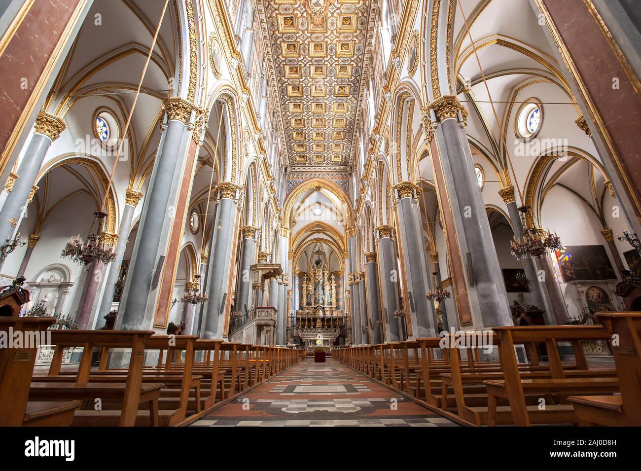 Interior of Chiesa di Sant'Angelo a Nilo in the old town of Naples, Italy Stock Photo