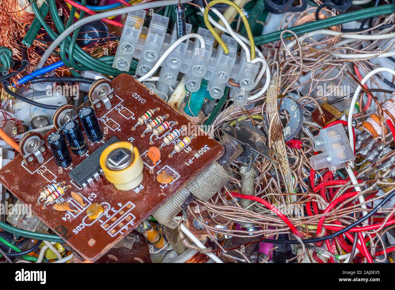 colored electronic waste Stock Photo