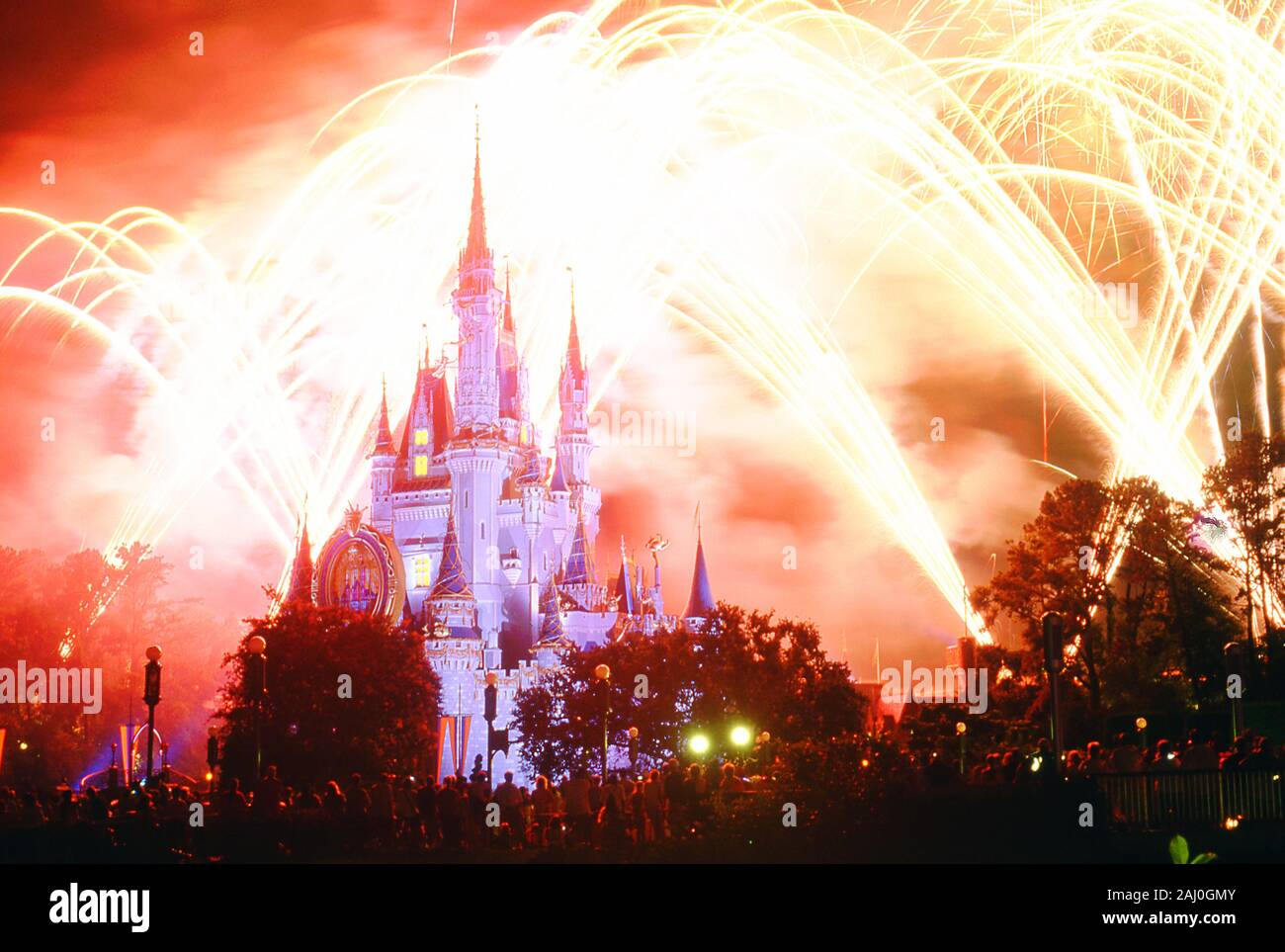 Disneyworld, Magic Kingdom, Firework Display, Florida, United States of America Stock Photo