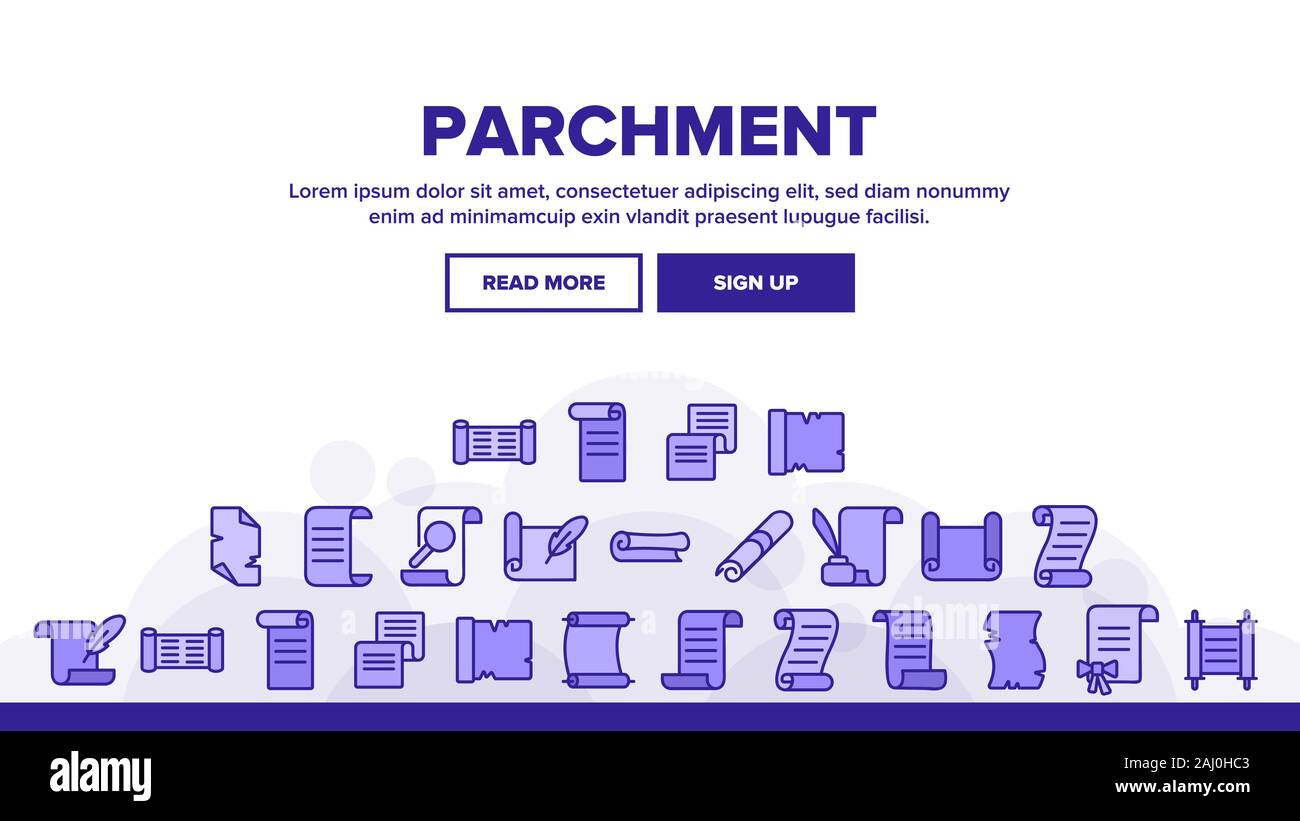 Parchment Header Parchment Landing Header Vector Stock Vector Image & Art - Alamy