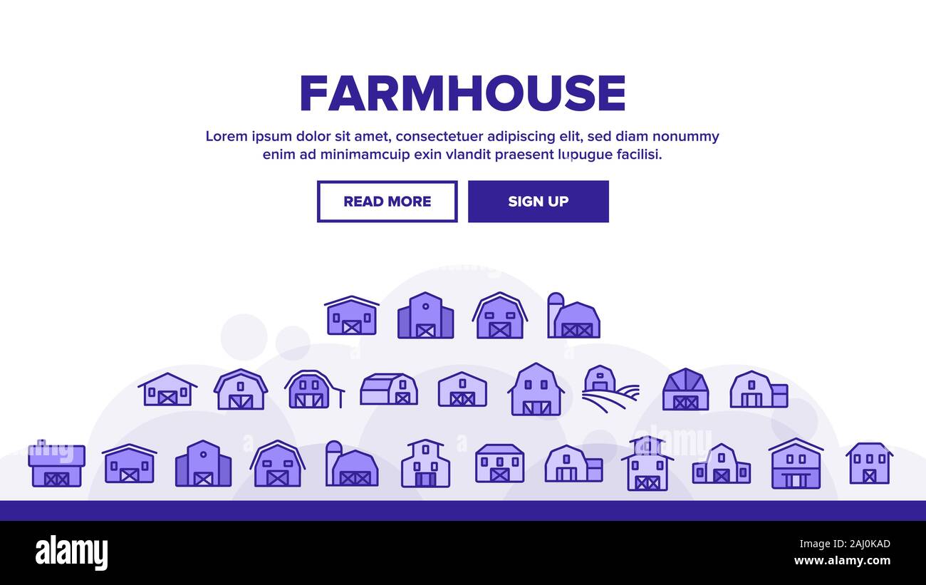Farmhouse Landing Header Vector Stock Vector Image & Art - Alamy