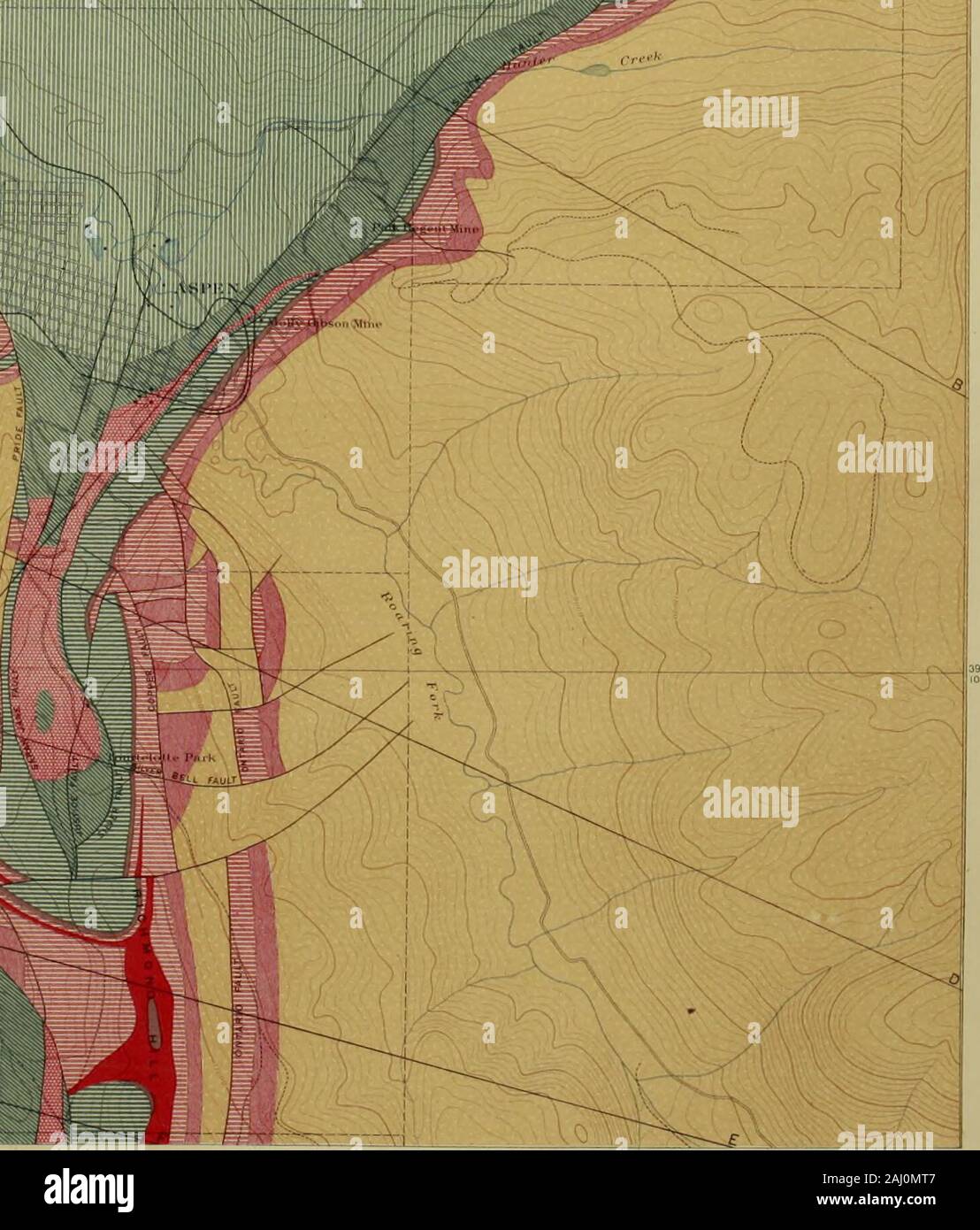 Atlas to accompany monograph XXXI on the geology of the Aspen District, Colorado . ASIKX DISTRICT SIIKKT SHEET VII SECTIO] Stock Photo