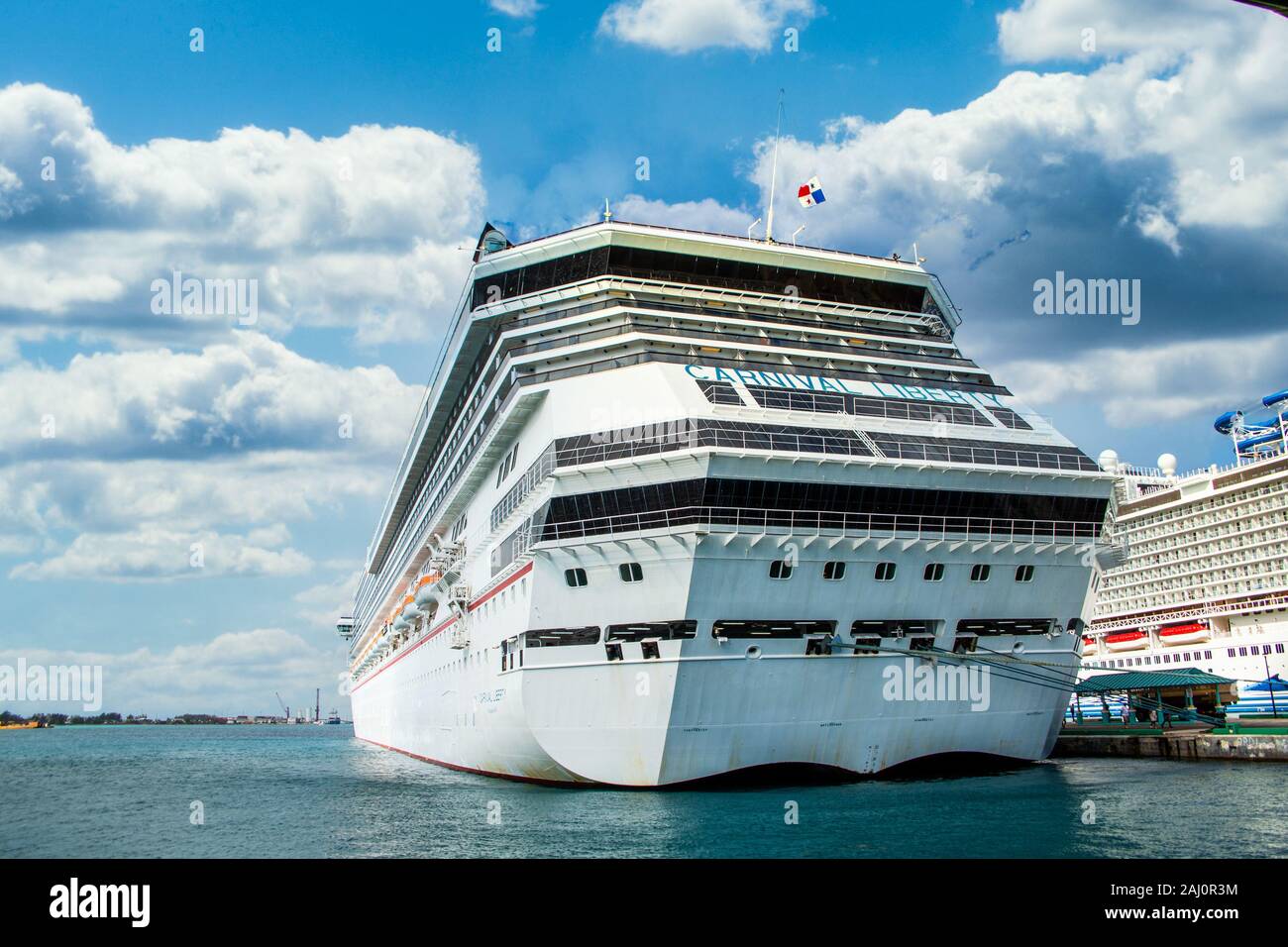 Carnival LIberty in Nassau Stock Photo