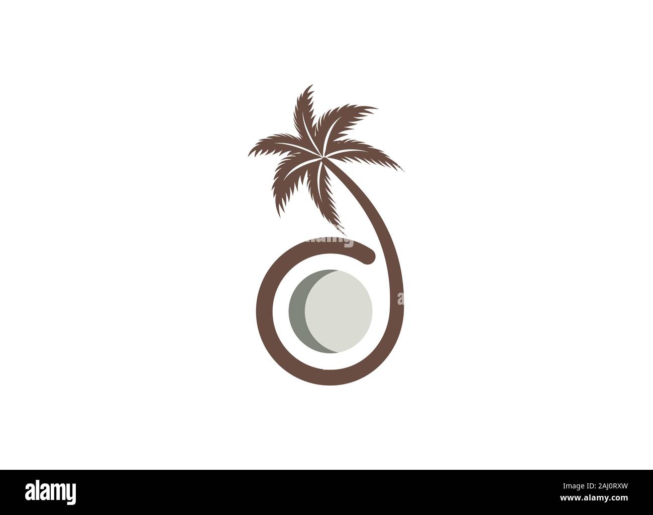 Coconut Tree Logo Design Nature Product Coconut Oil Emblem Stock Vector Image Art Alamy