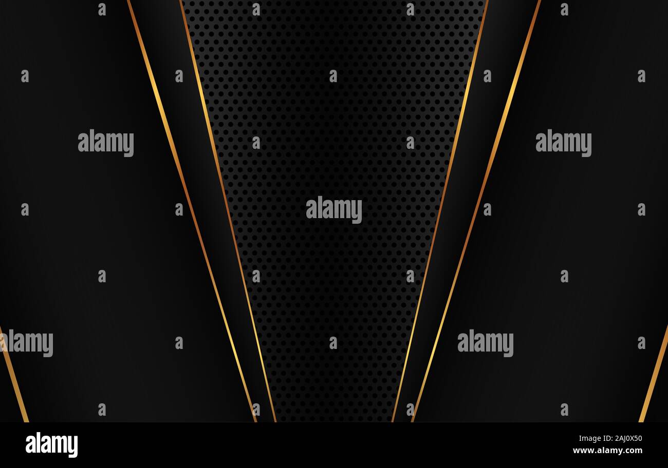 Black Abstract Background With Gold Line And Dots Graphic Elements Black Abstract Background With Gold Line And Dots Graphic Elements