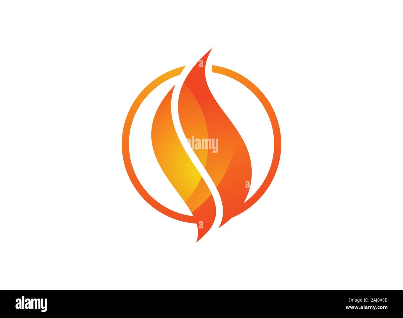 Flame logo design. Fire icon, oil and gas industry symbol Stock Vector