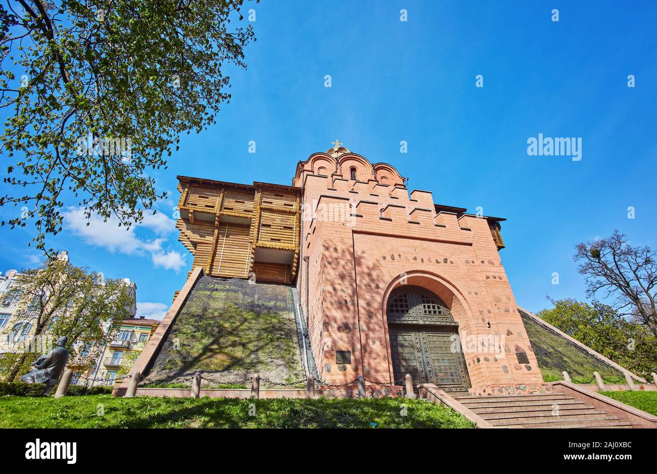 Golden Gates in Kiev, Ukraine . Ancient medieval entrance to city Stock
