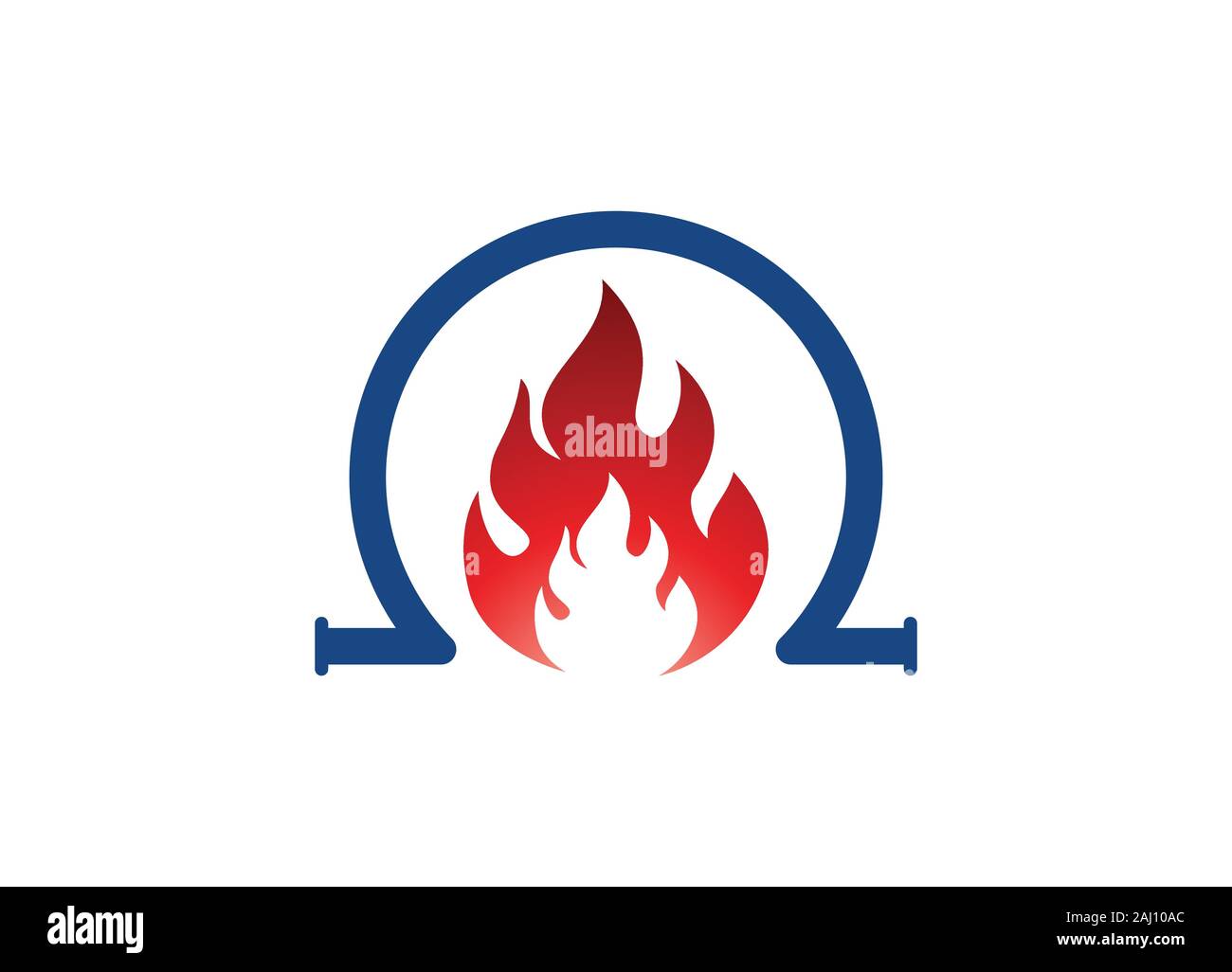 Fire flame icon in the shape of a drop. Oil and gas industry logo design concept. Stock Vector