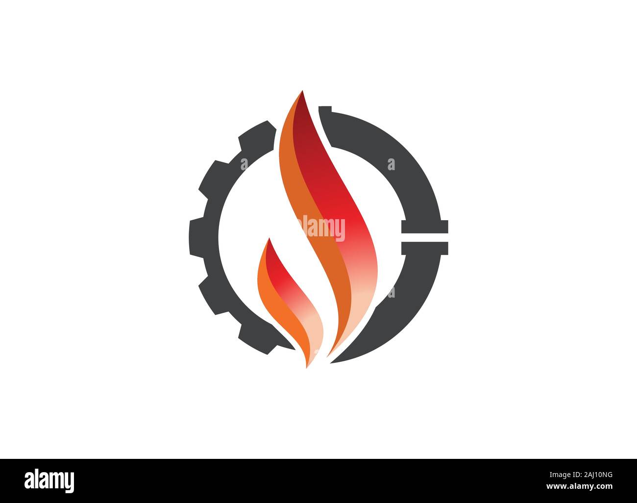Fire flame icon in the shape of a drop. Oil and gas industry logo ...