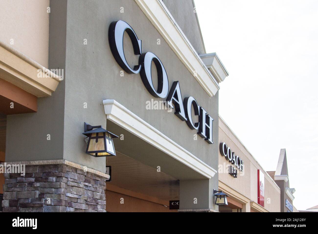 Birch Run, Michigan, USA - October 9, 2018: Exterior of the Coach outlet at  the Birch Run Outlet Mall near Frankenmuth Michigan Stock Photo - Alamy