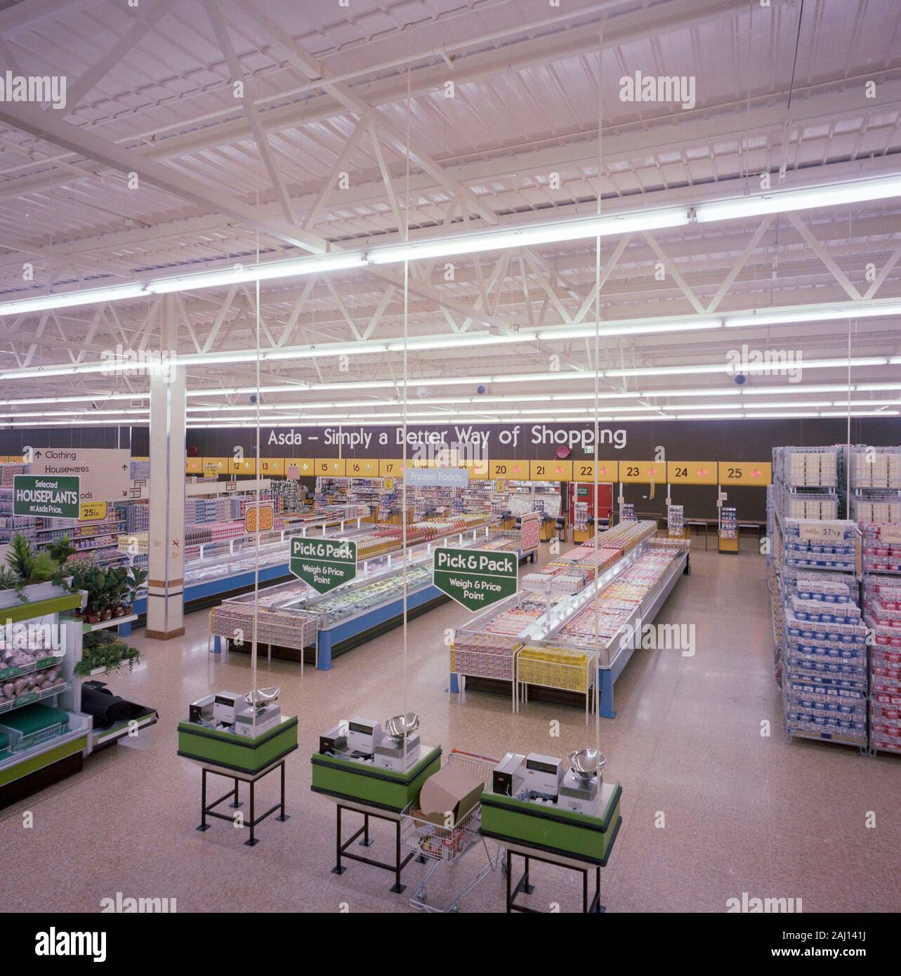Newly completed Asda store, in 1982 at Halifax, west Yorkshire