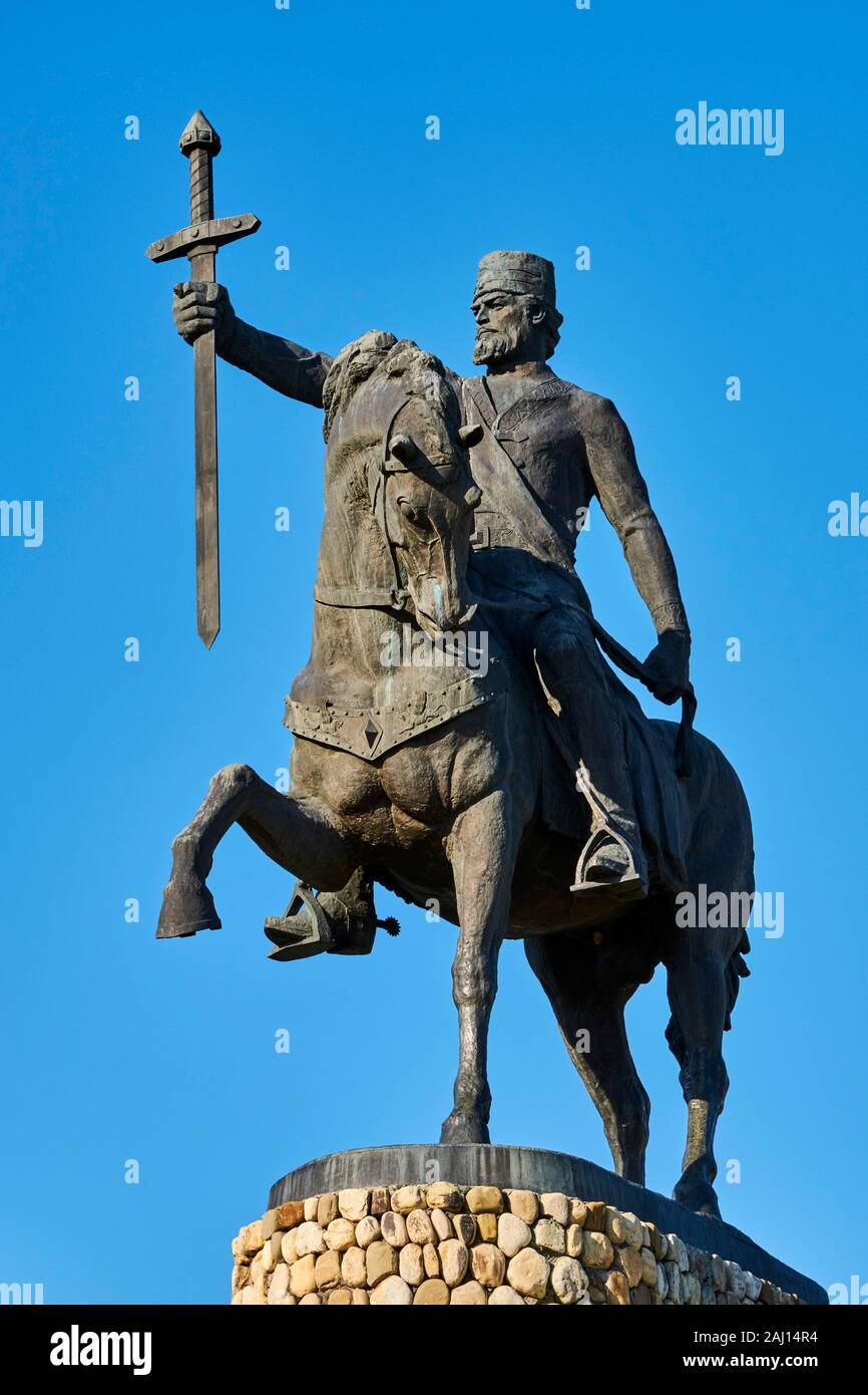 Georgia, Caucasus, Kakheti region, Telavi, Erekle II king statue Stock Photo