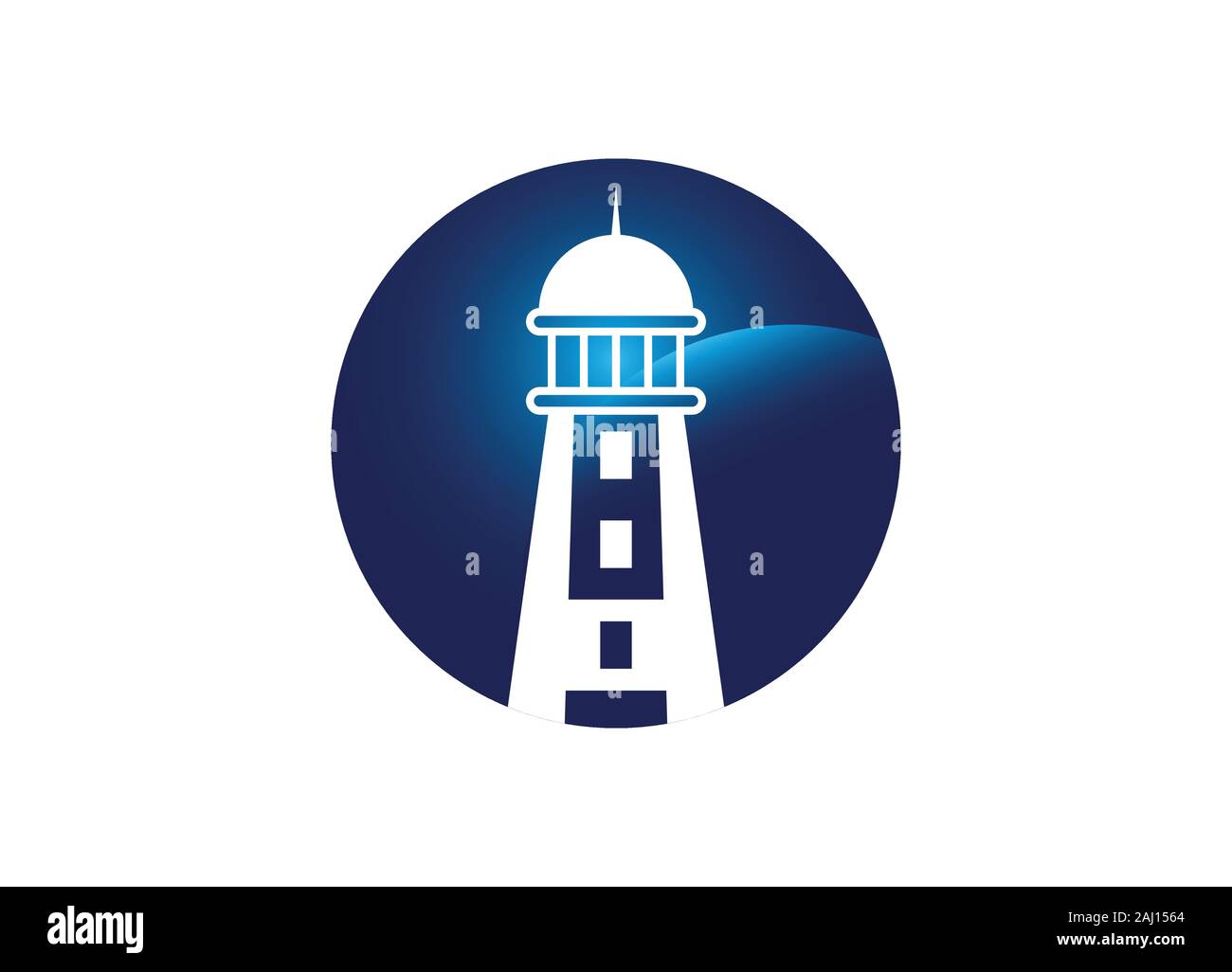 Modern simple lighthouse logo design vector graphic Stock Vector