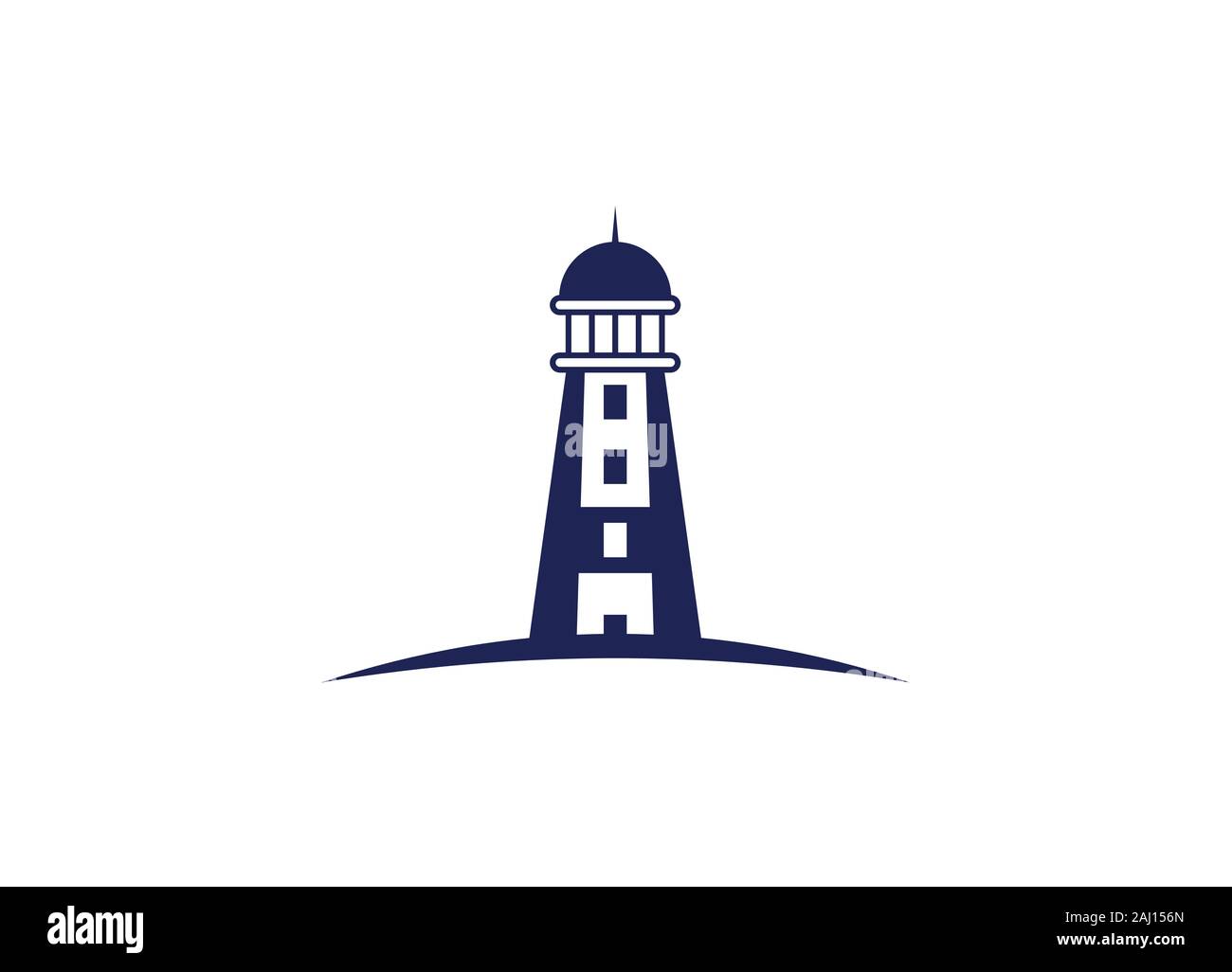 Modern simple lighthouse logo design vector graphic Stock Vector