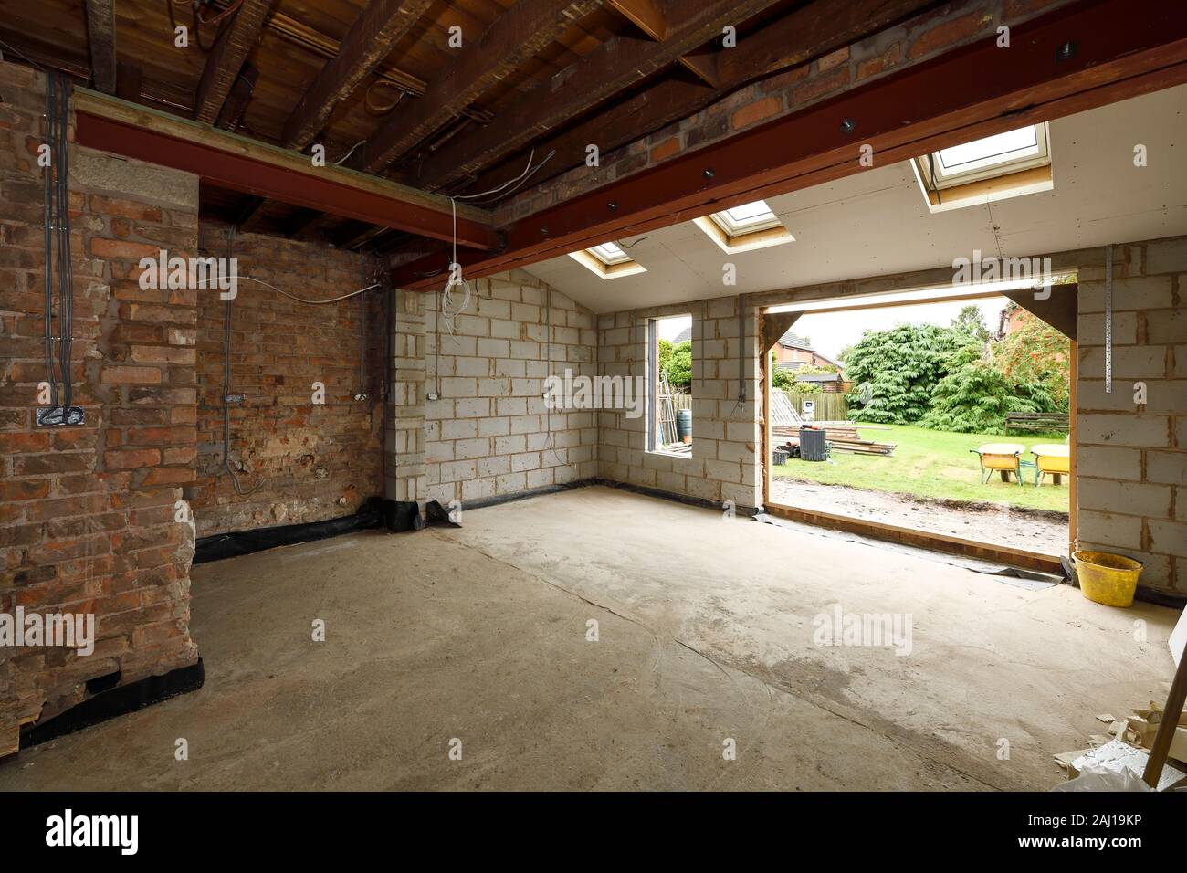 What Is Rear Shell Extension The bare interior shell of a 3 metre rear extension project at a house ...