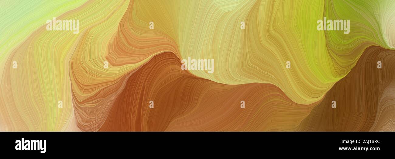 Landscape Banner With Waves Curvy Background Illustration With