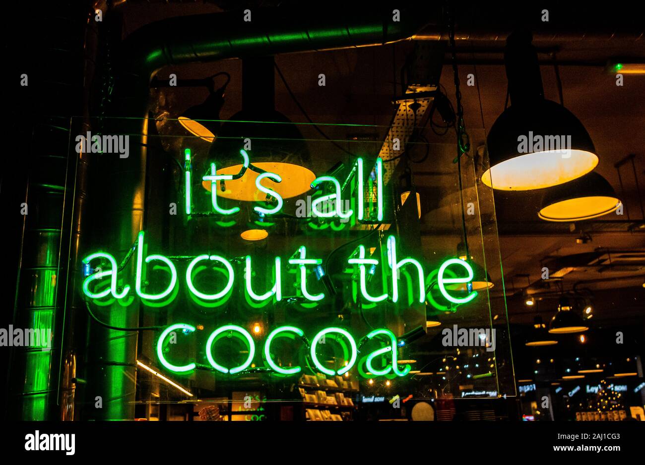 Neon Chocolate Sign Cocoa Night Views Lights London New Years Eve 2020 neon-chocolate-sign-cocoa-night-views-lights-london-new-years-eve-2020