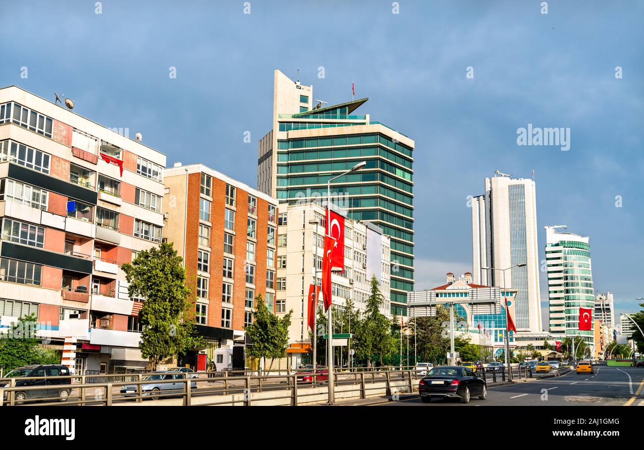 Ataturk Boulevard in Ankara, Turkey Stock Photo