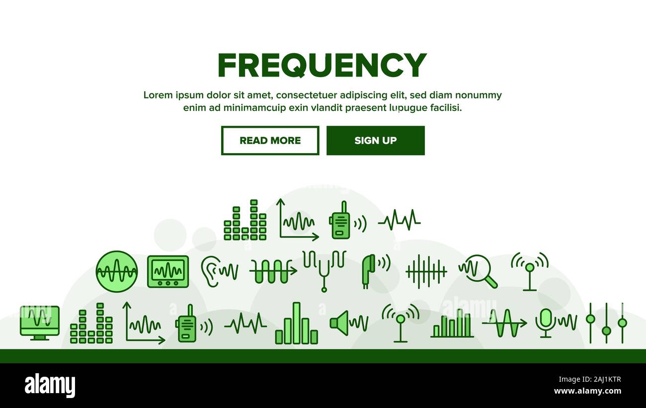 Frequency Pulse Wave Landing Header Vector Stock Vector Image & Art Alamy