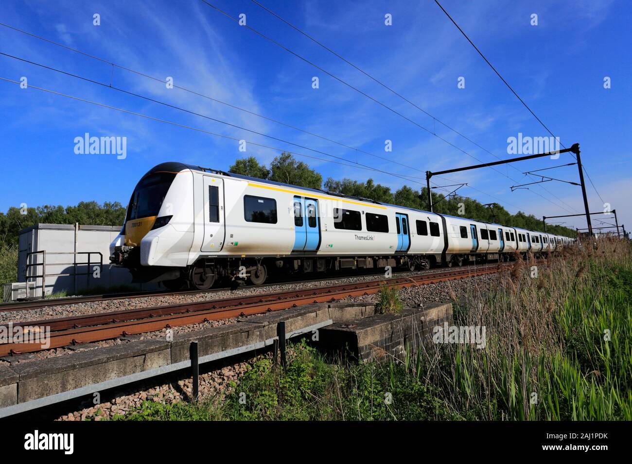 700131 Thameslink train, East Coast Main Line Railway, Peterborough, Cambridgeshire, England, UK Stock Photo