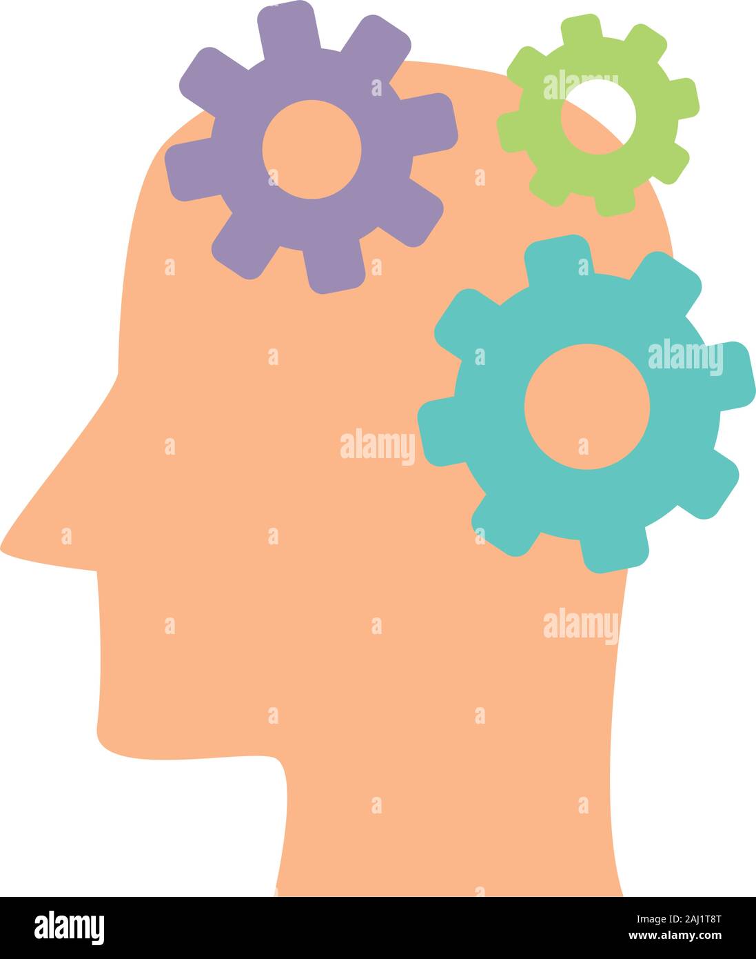 head and gear wheels, colorful design Stock Vector Image & Art - Alamy