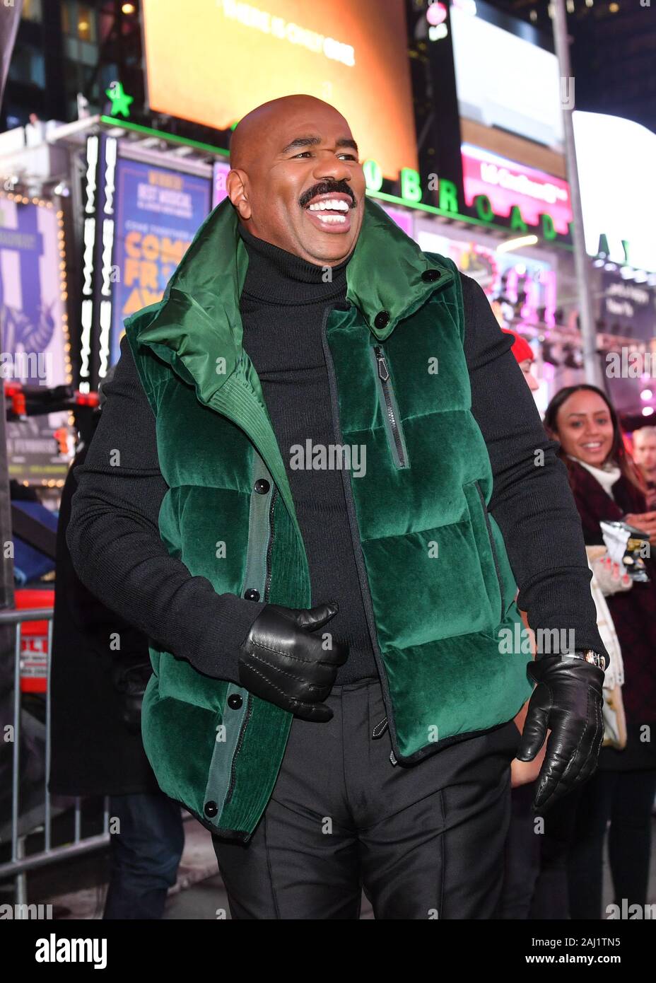 Steve Harvey attends the Times Square New Year's Eve 2020 Celebration on December 31, 2019 in New York City. Stock Photo