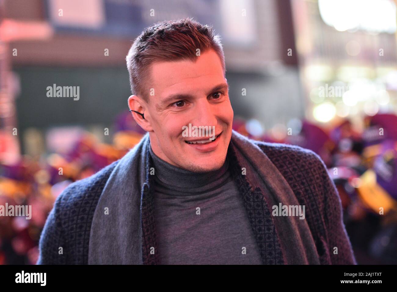 Rob Gronkowski attends the Times Square New Year's Eve 2020 Celebration on December 31, 2019 in New York City. Stock Photo