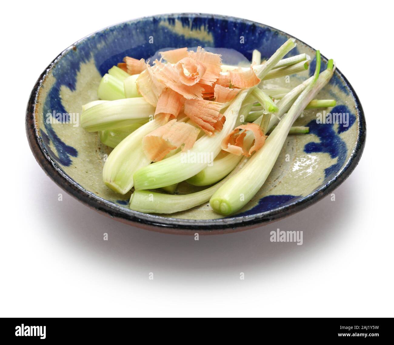 shima rakkyo, pickled okinawa shallot with katsuobushi, japanese food Stock Photo