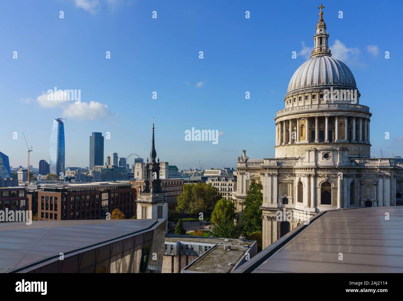 St. Paul's Cathedral and city skyline from One New Change, London, England, United Kingdom, Europe Stock Photo