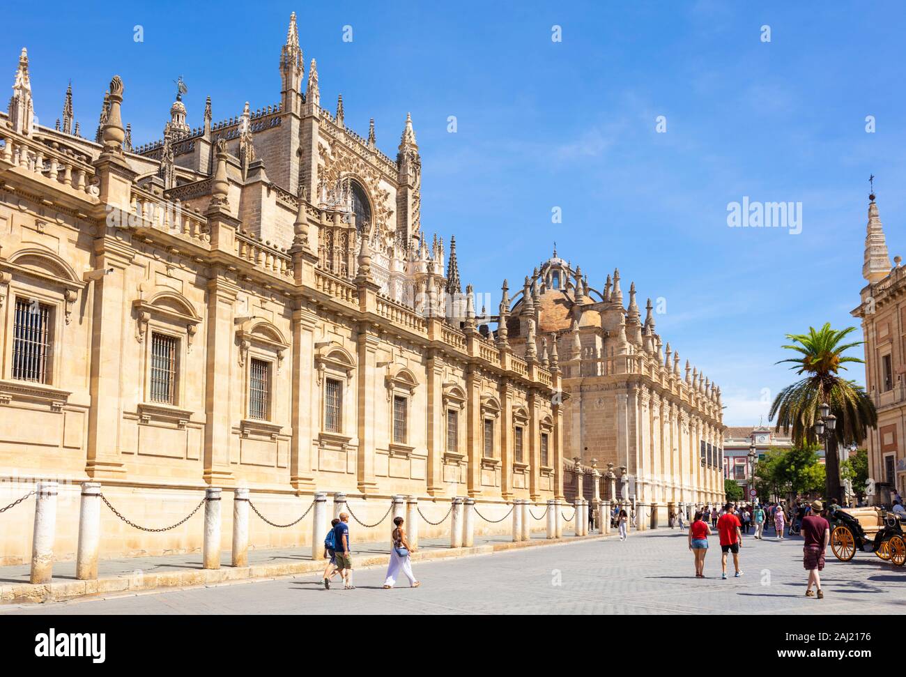 Seville Cathedral of Saint Mary of the See, Calle Fray Ceferino Gonzalez, UNESCO, Seville, Andalusia, Spain, Europe Stock Photo